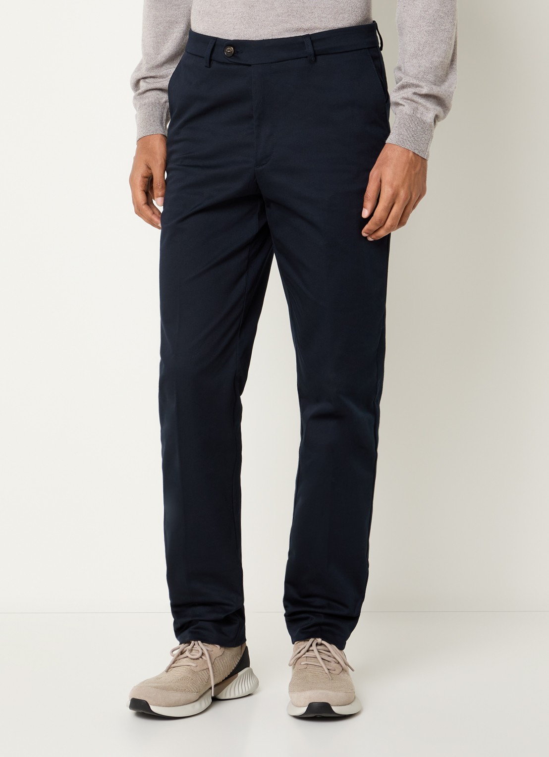 Aurélien Metropolitan straight fit pantalon met steekzakken - detail 4 navy-410