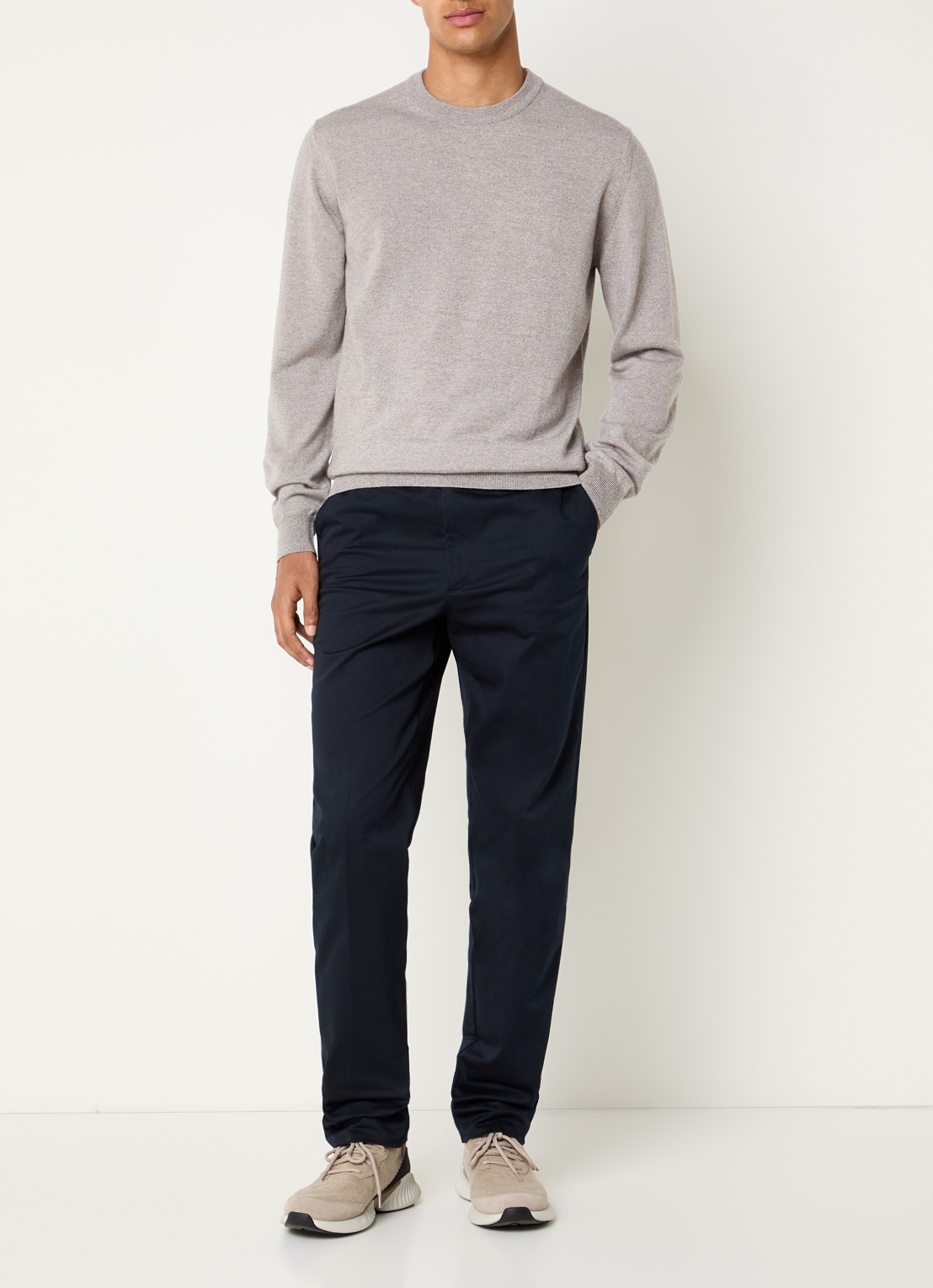 Aurélien Metropolitan straight fit pantalon met steekzakken - voorkant 8 navy-410