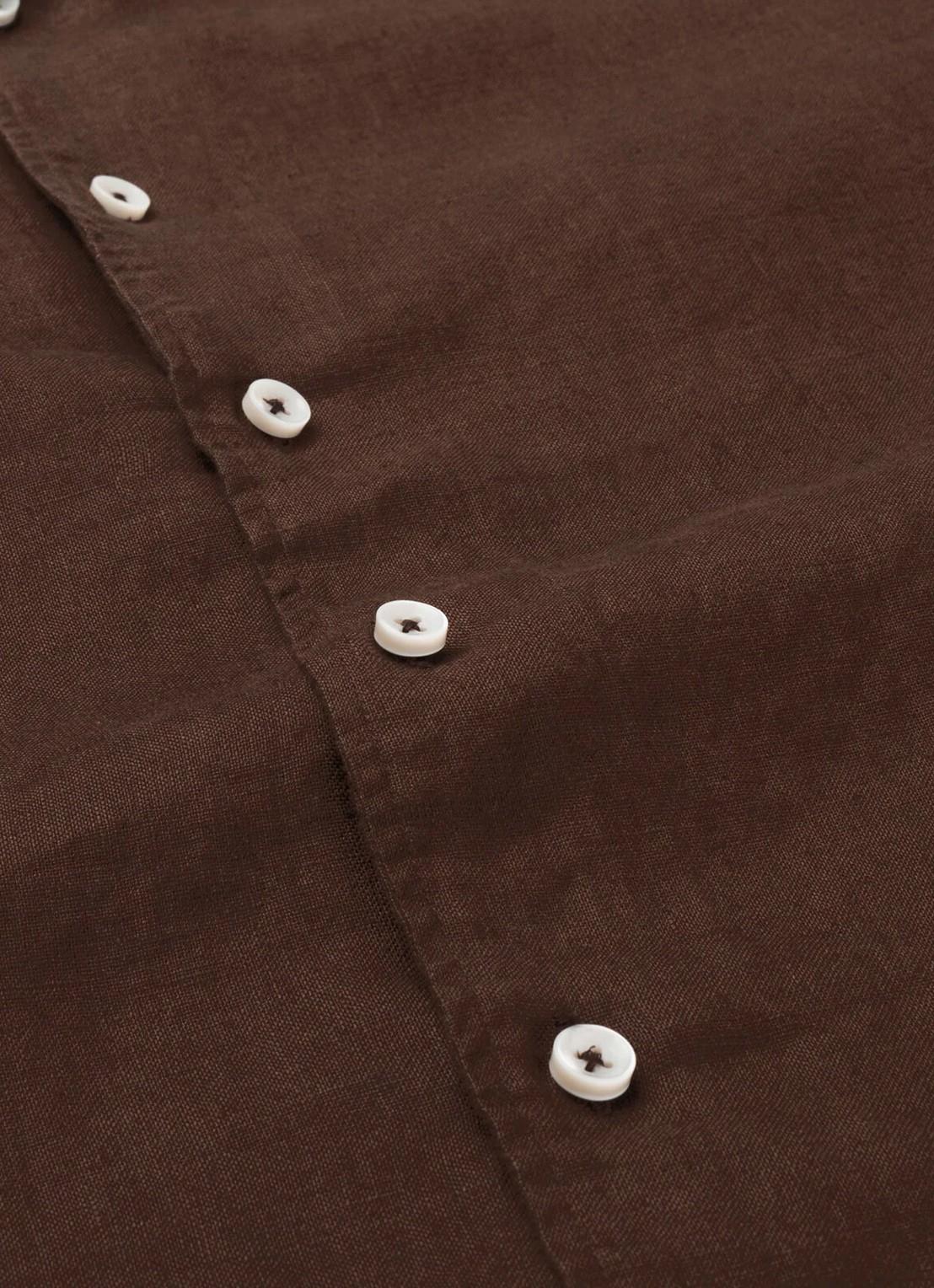 Aurélien Regular fit overhemd van linnen - detail 5 chocolate-201