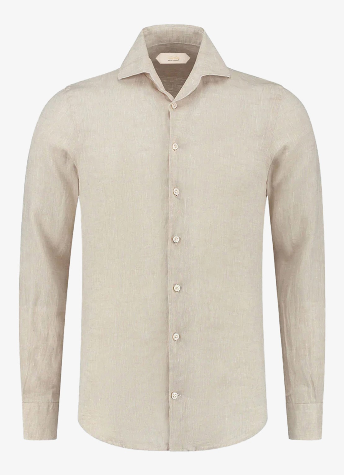 Aurélien Regular fit overhemd van linnen - voorkant beige-260