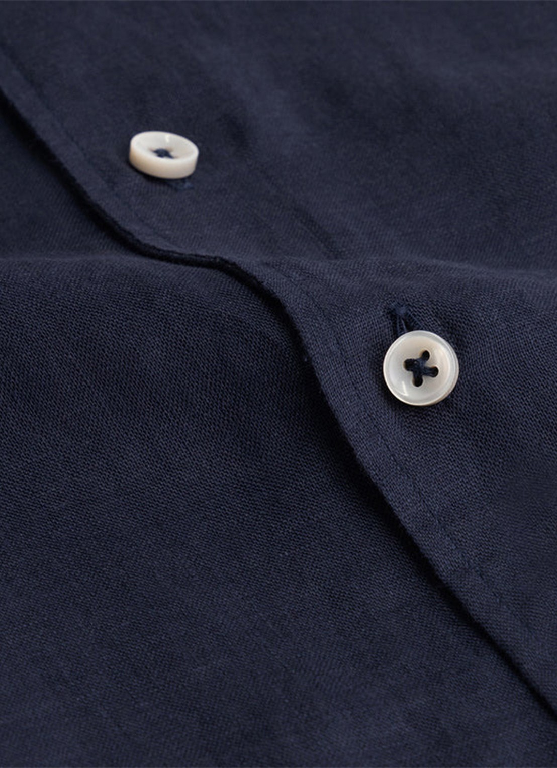 Aurélien Regular fit overhemd van linnen - detail 2 navy-410