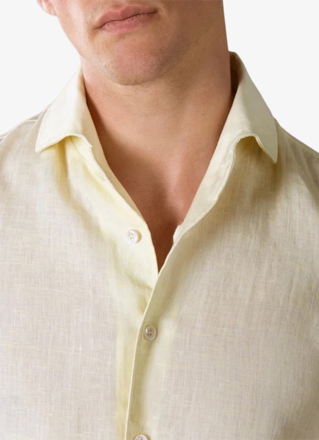 Aurélien Regular fit overhemd van linnen - detail 4 light yellow-740