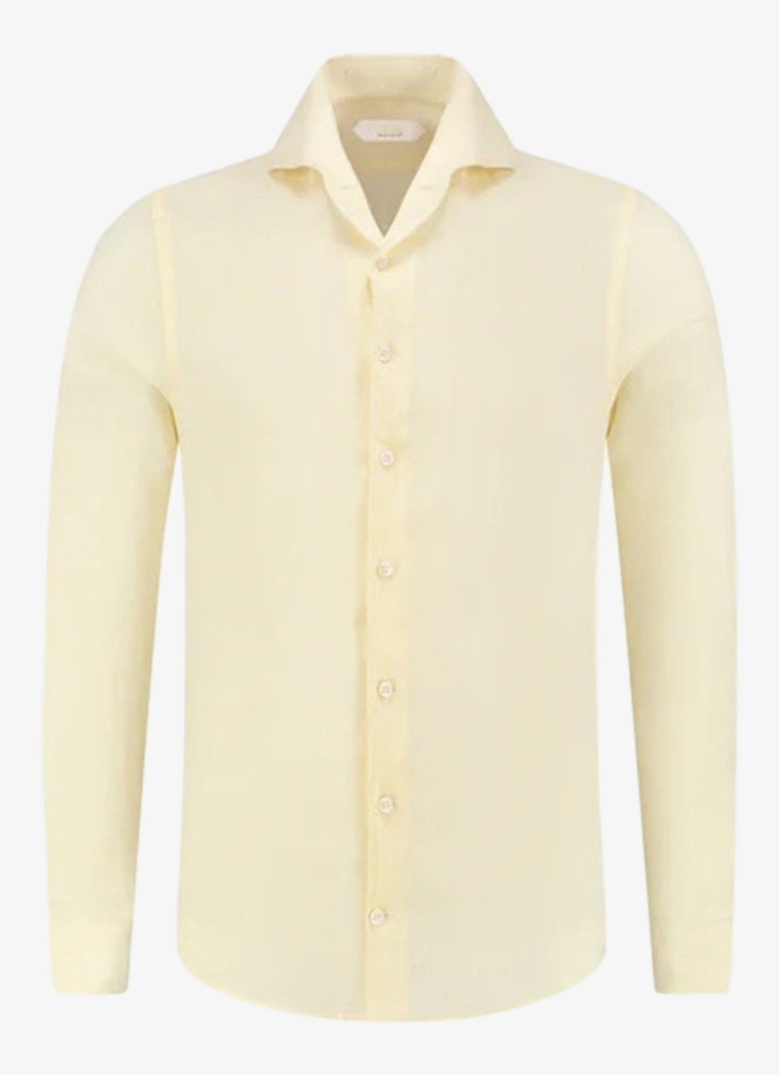 Aurélien Regular fit overhemd van linnen - voorkant light yellow-740