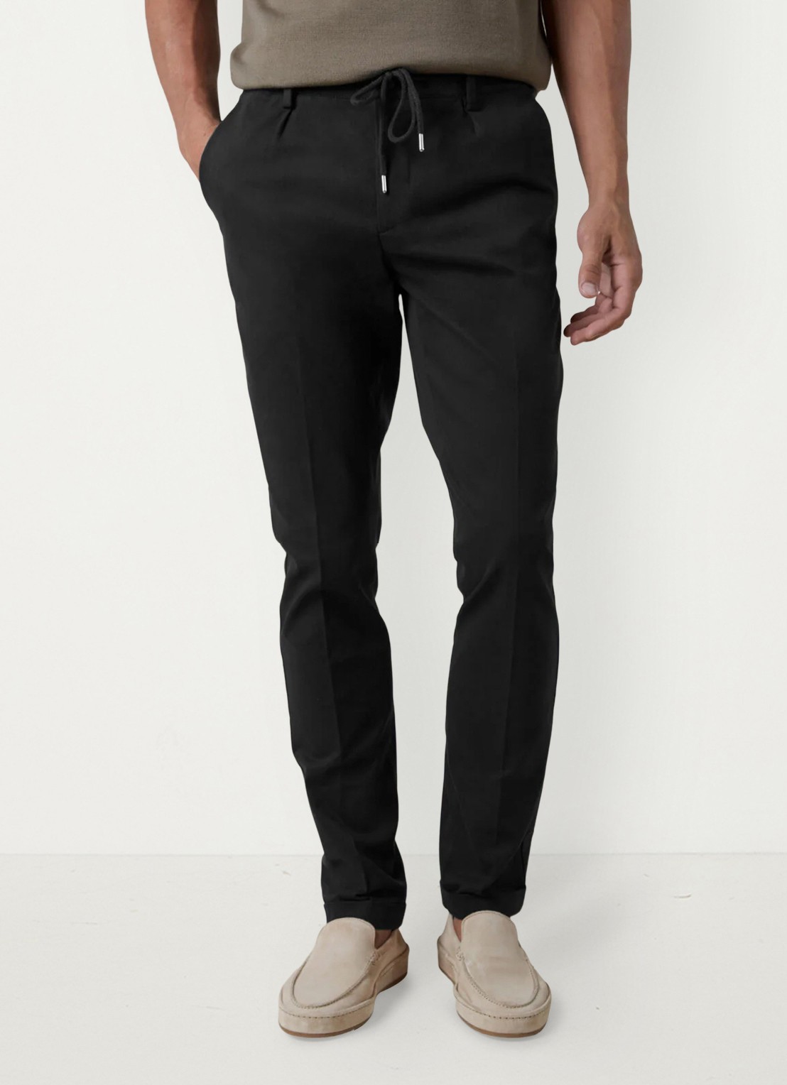 Aurélien Regular fit pantalon met steekzakken - detail 2 black-1