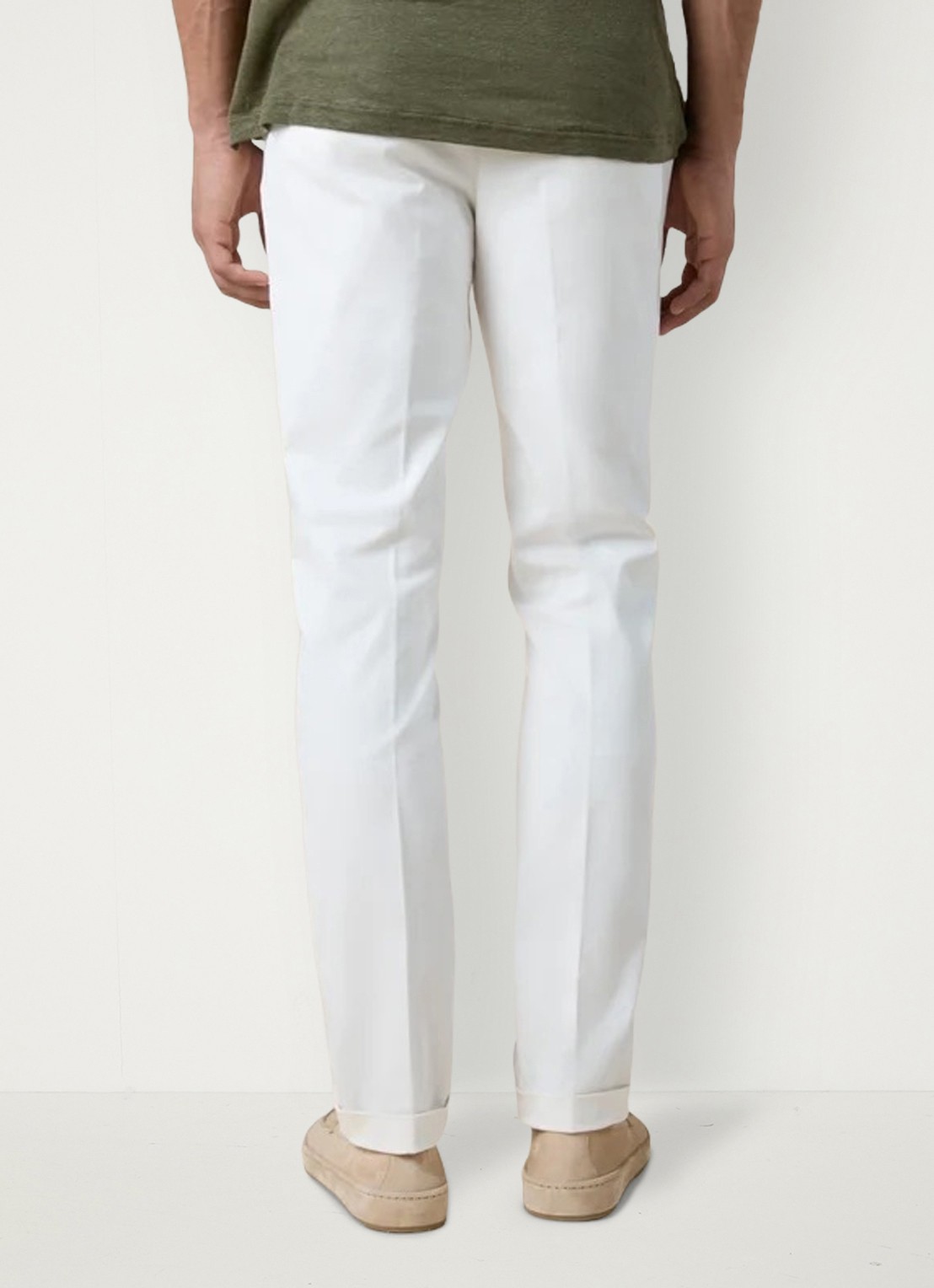 Aurélien Regular fit pantalon met steekzakken - achterkant 5 ivory-120