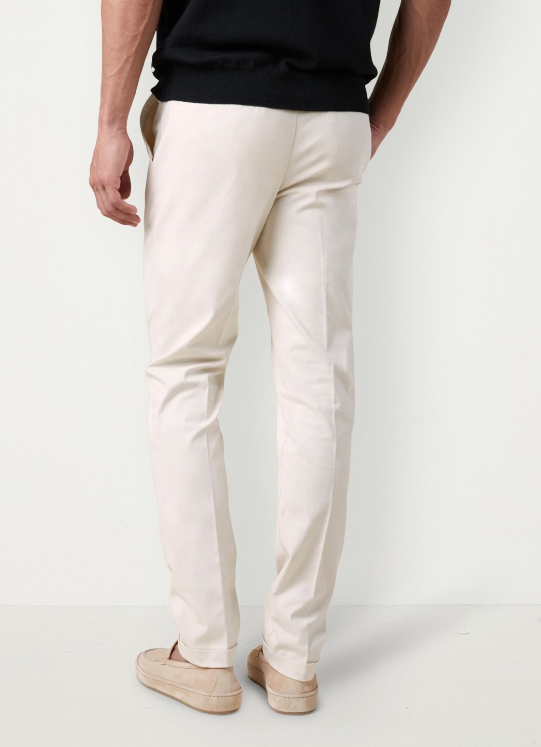 Aurélien Regular fit pantalon met steekzakken - achterkant 4 dark beige-251