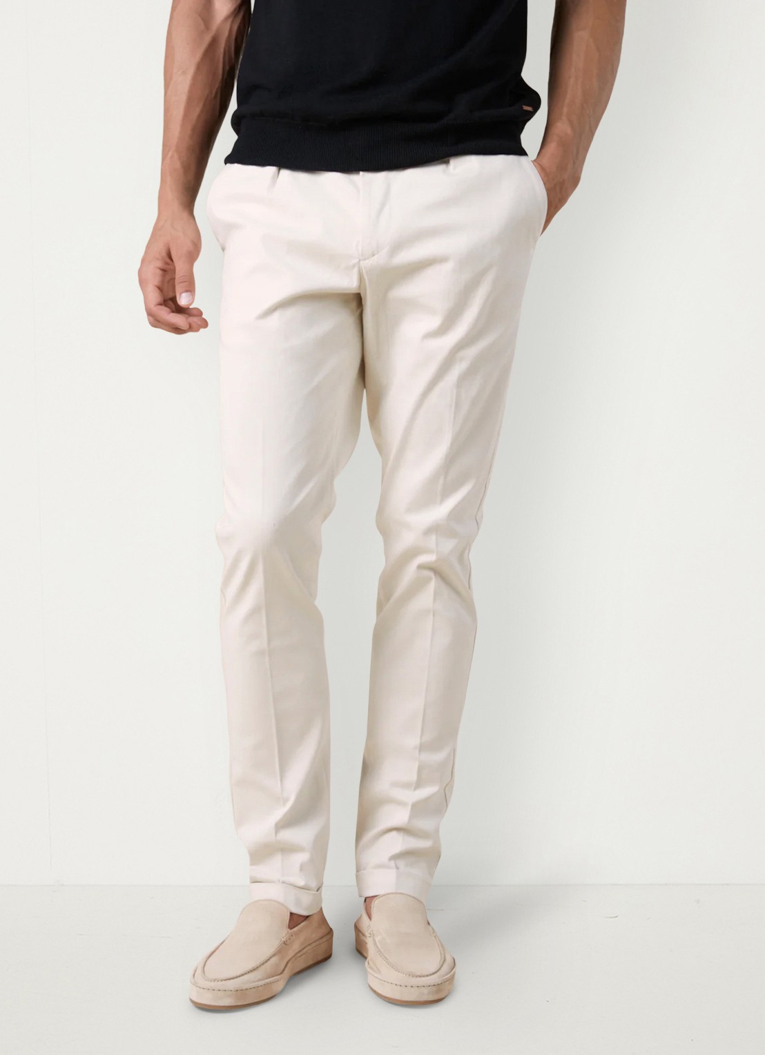 Aurélien Regular fit pantalon met steekzakken - detail 7 dark beige-251