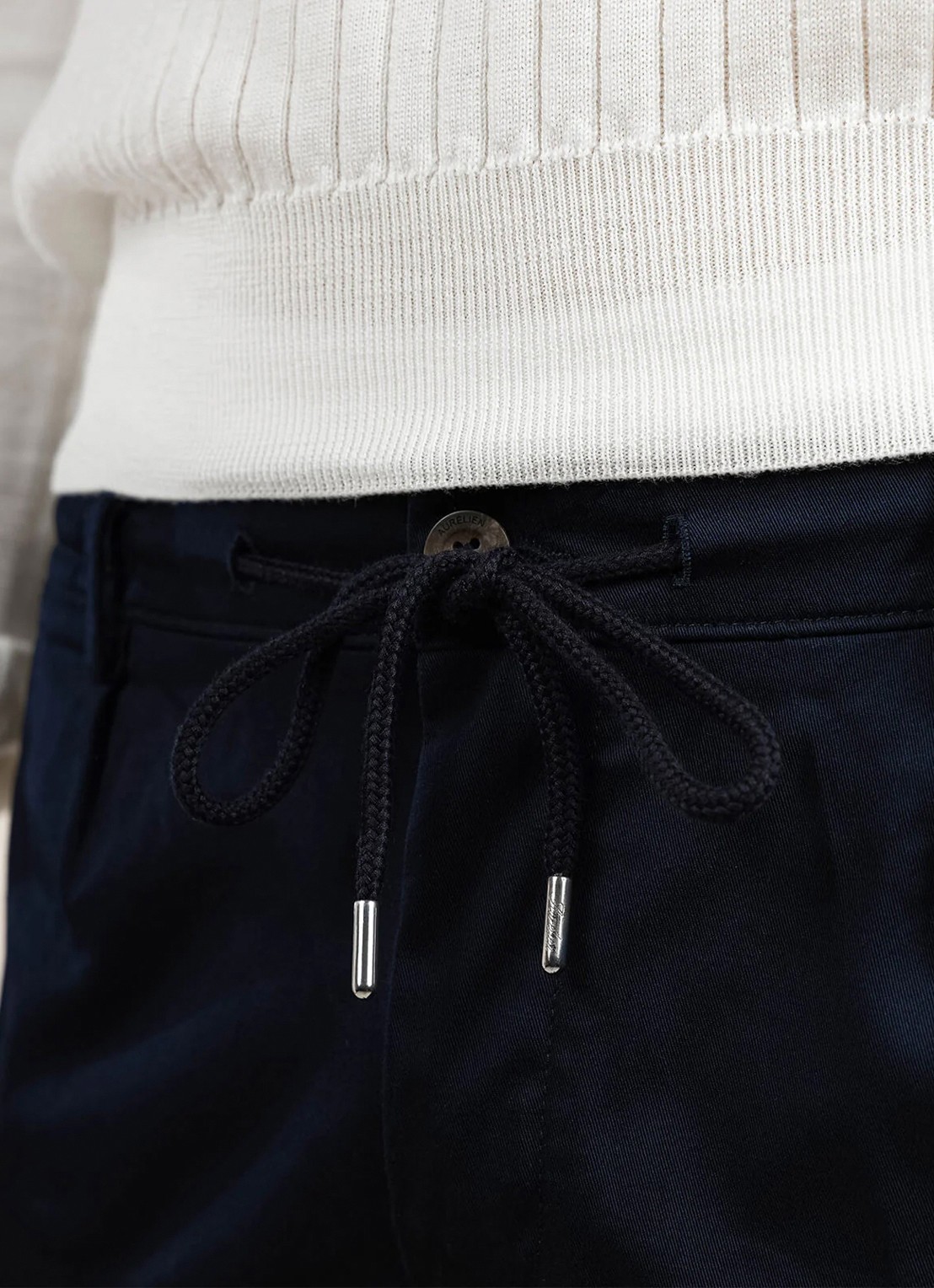 Aurélien Regular fit pantalon met steekzakken - detail 4 navy-410