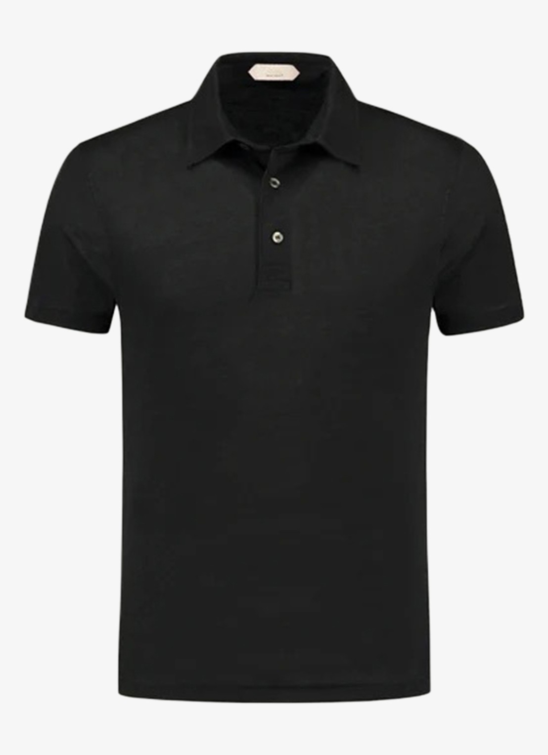 Aurélien Regular fit polo van linnen - voorkant 3 black-1