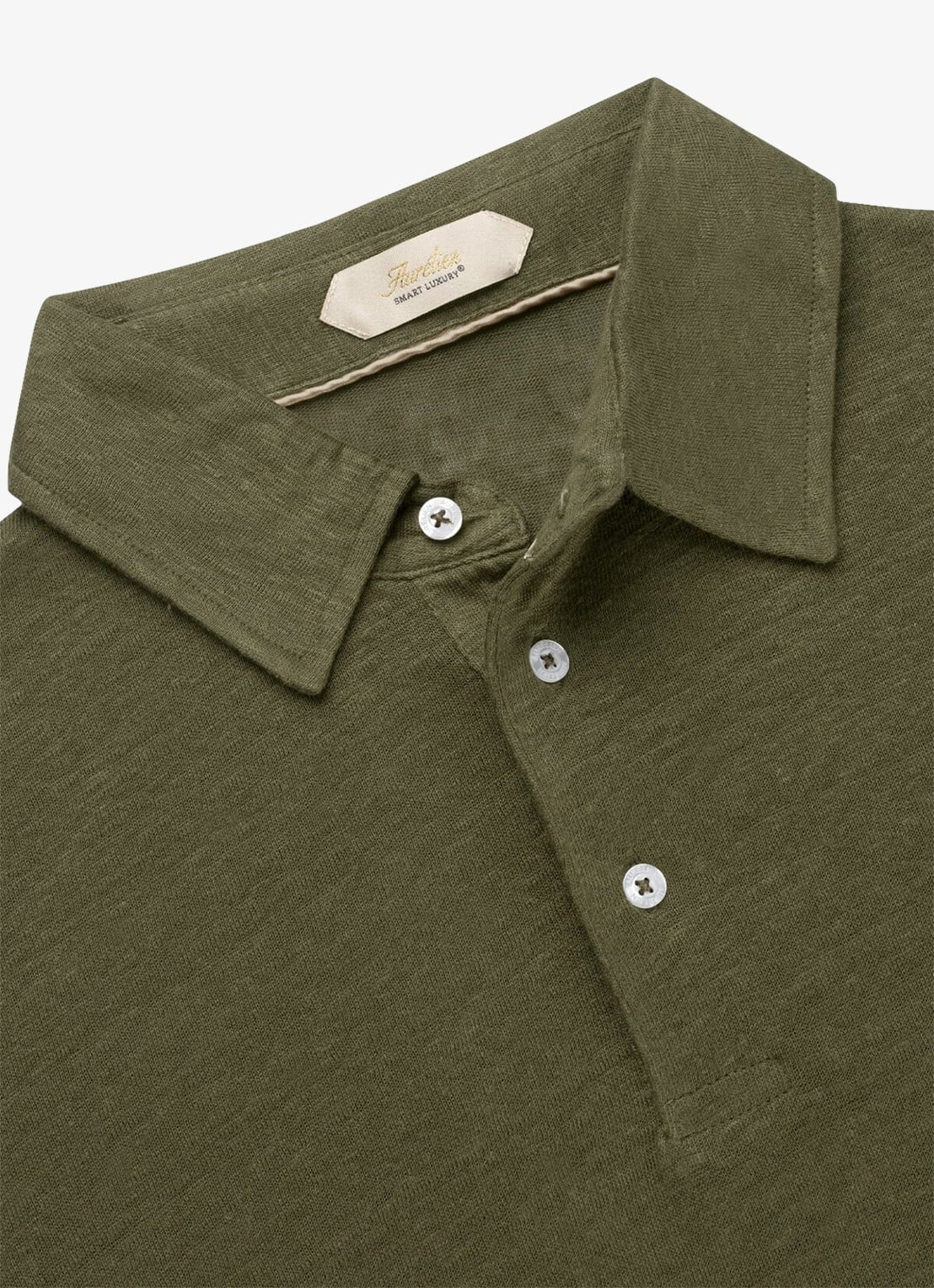 Aurélien Regular fit polo van linnen - detail 2 olive-300