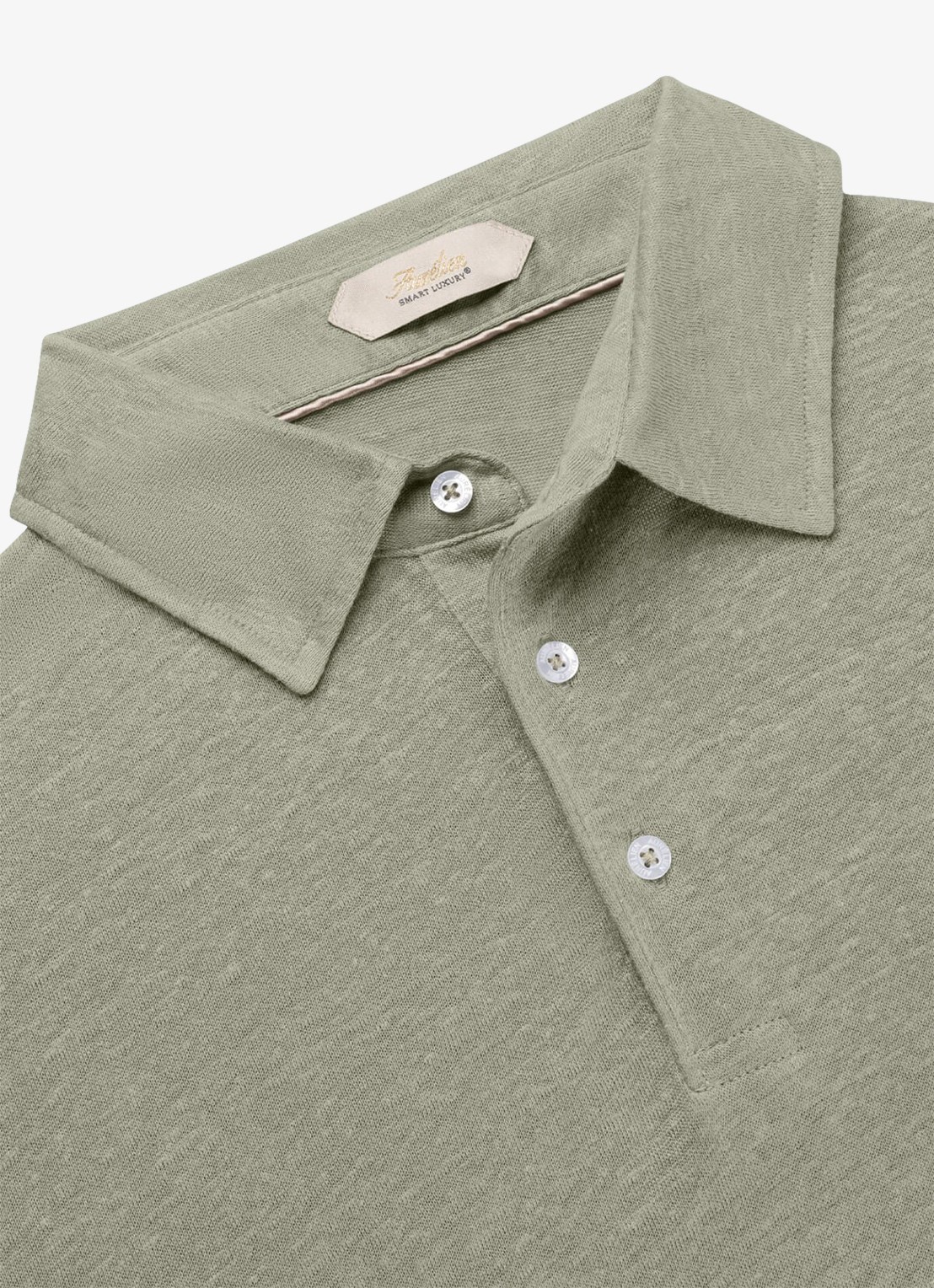 Aurélien Regular fit polo van linnen - detail 5 pistache-340 / groen