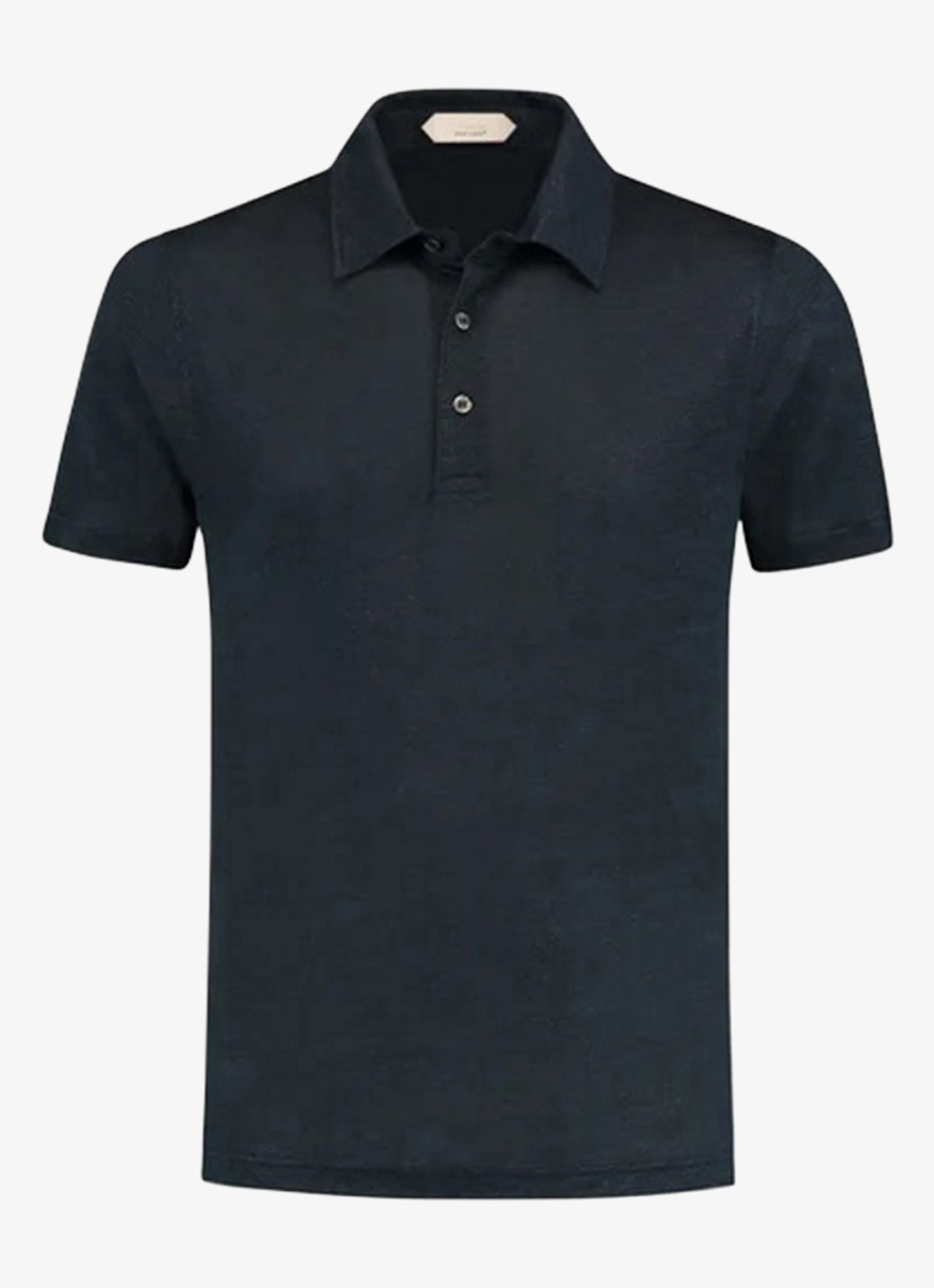 Aurélien Regular fit polo van linnen - voorkant 4 navy-410