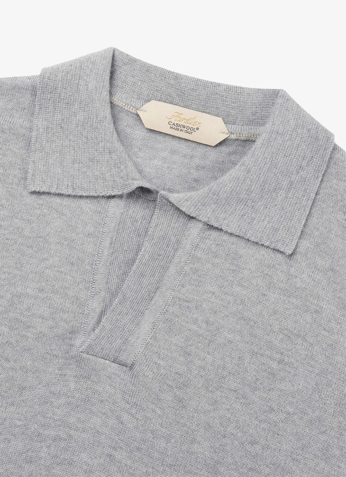 Aurélien Regular fit polo van merino wol - detail 3 light grey-50