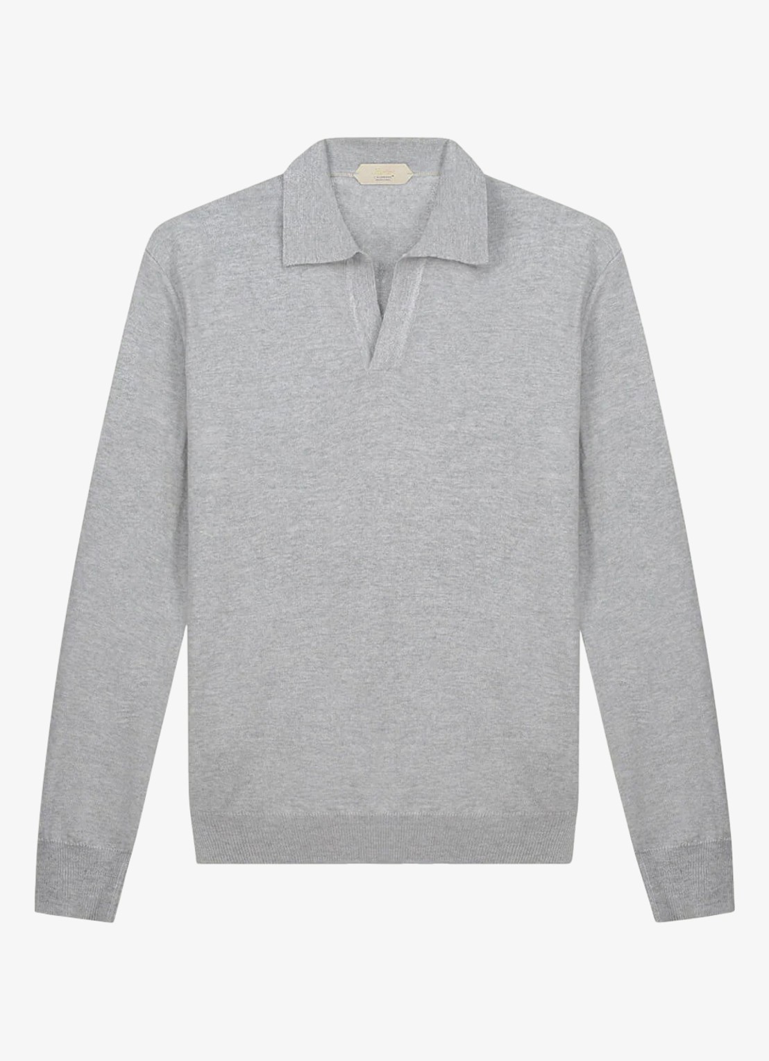 Aurélien Regular fit polo van merino wol - voorkant 4 light grey-50