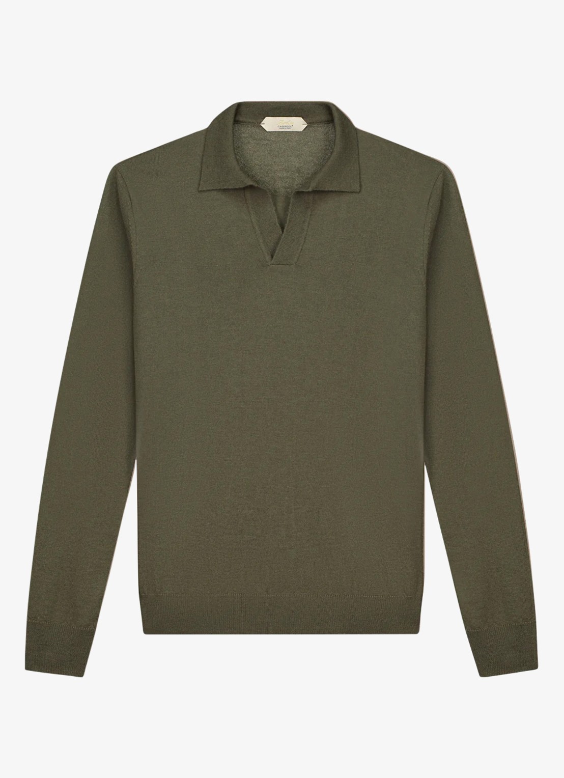 Aurélien Regular fit polo van merino wol - voorkant 3 olive-300