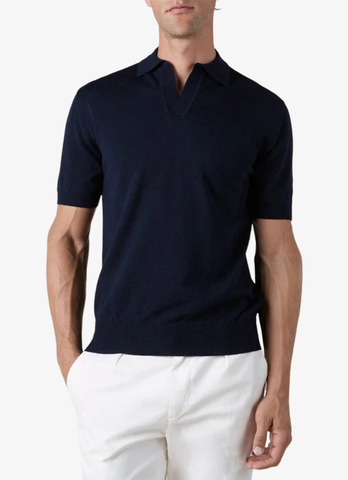 Aurélien Regular fit polo van merino wol - detail 3 navy-410
