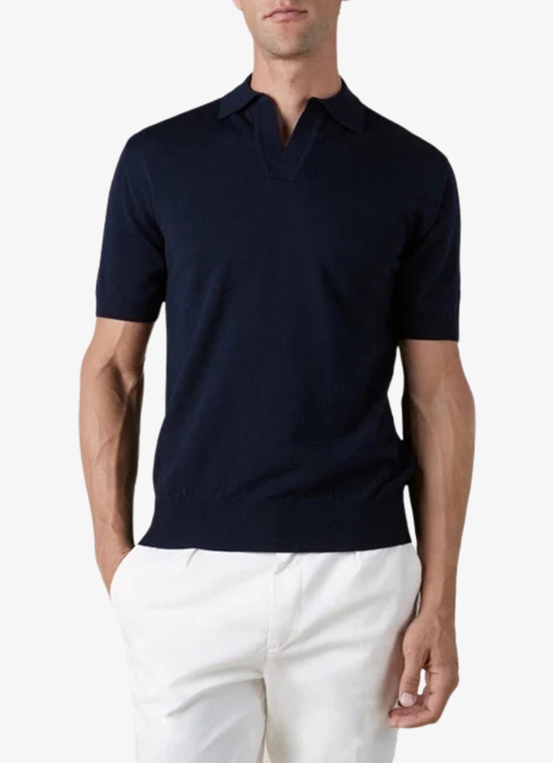 Aurélien Regular fit polo van merino wol - detail 5 navy-410