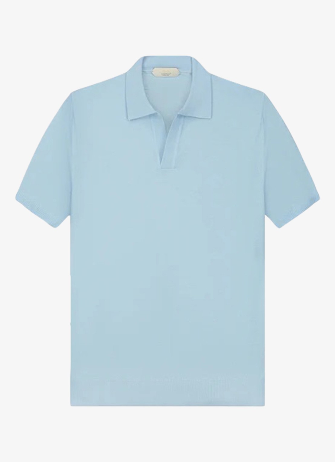 Aurélien Regular fit polo van merino wol - voorkant light blue-450