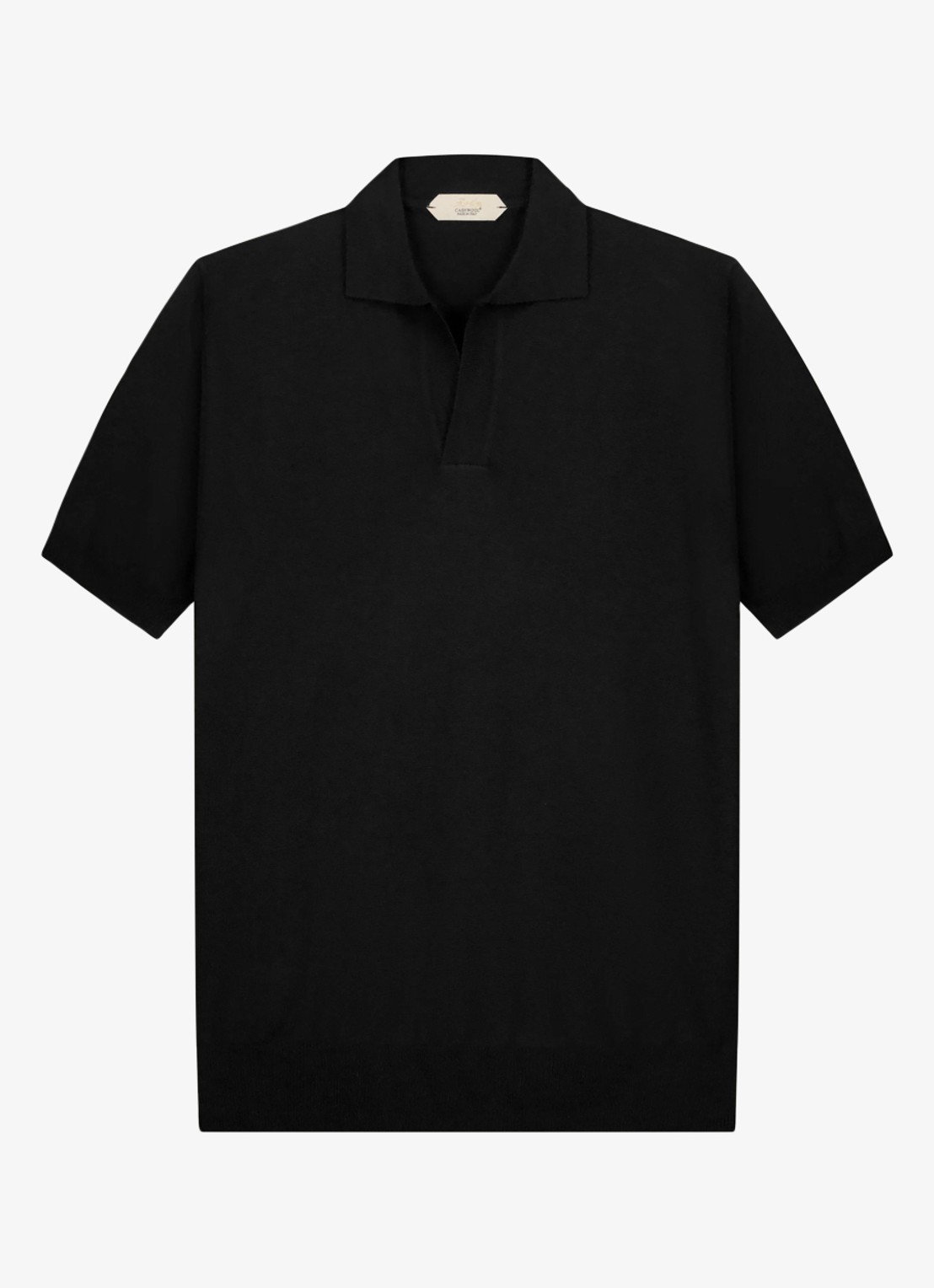 Aurélien Regular fit polo van merino wol - voorkant black-1
