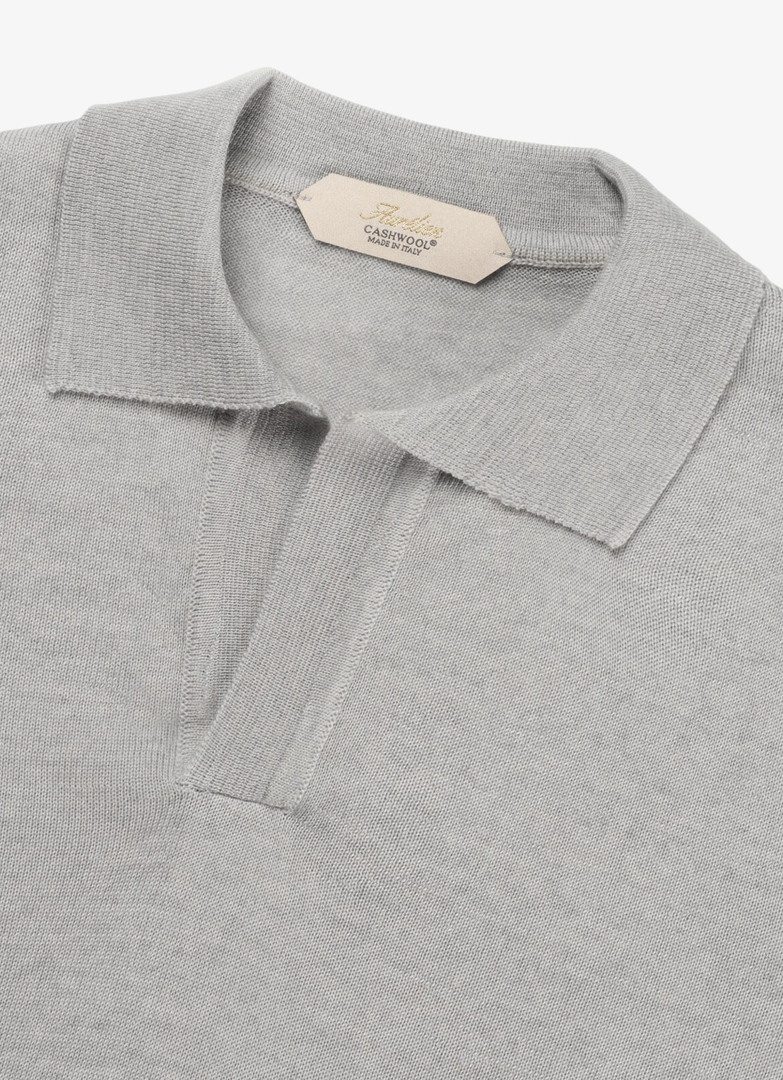 Aurélien Regular fit polo van merino wol - detail 3 light grey-50