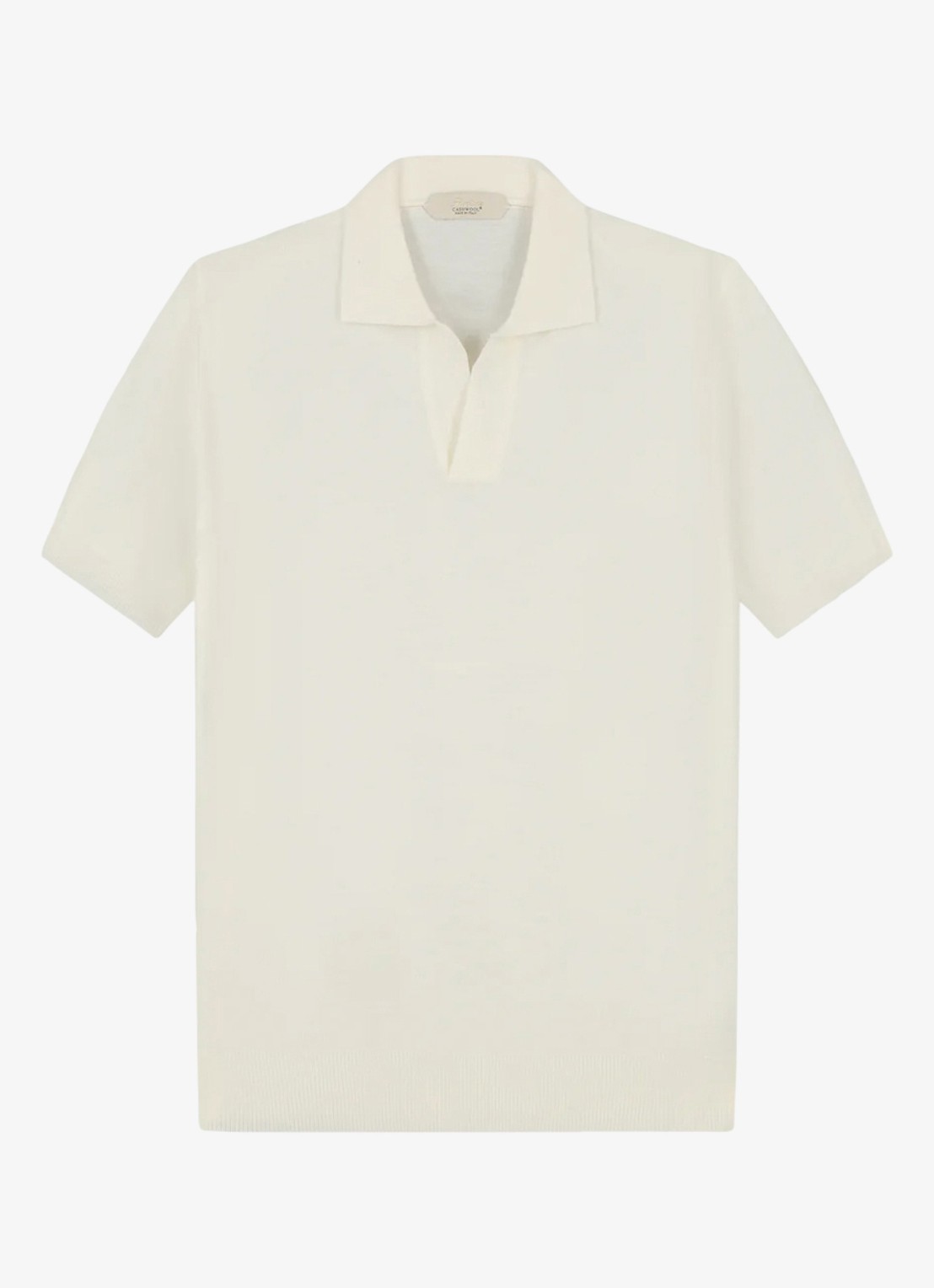 Aurélien Regular fit polo van merino wol - voorkant 2 ivory-120