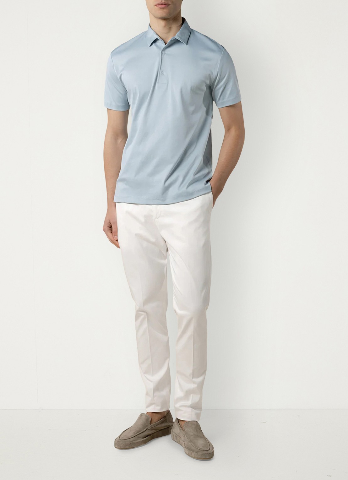 Aurélien Regular fit polo - voorkant 6 cool blue-453