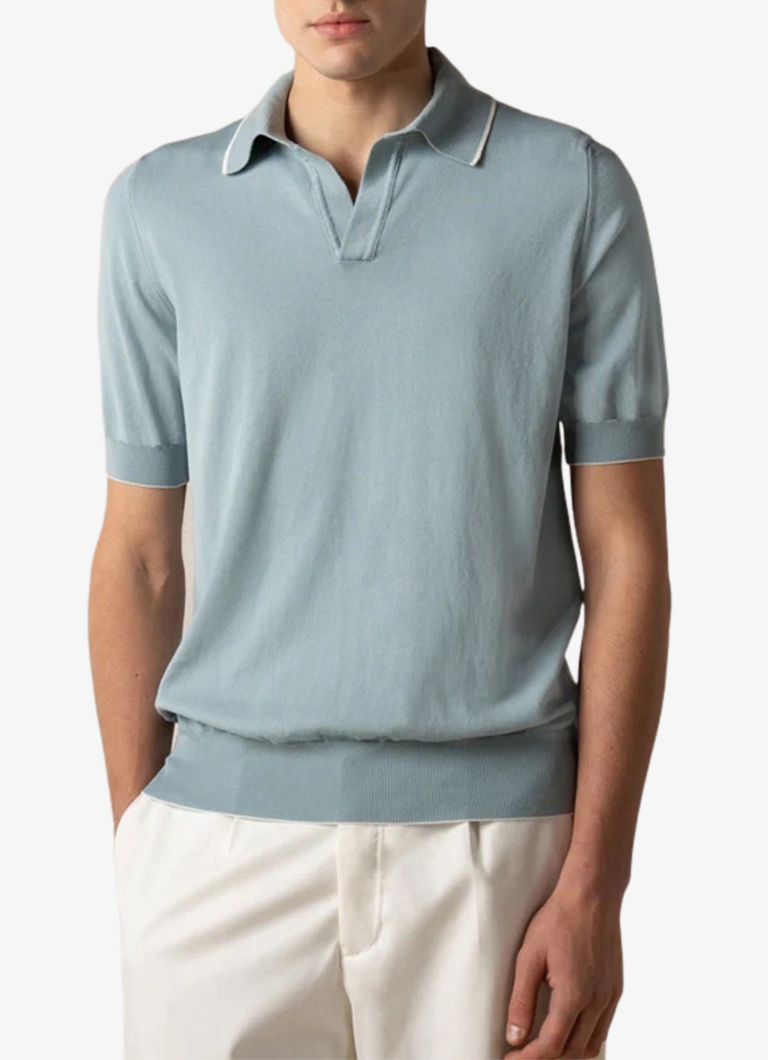 Aurélien Regular fit polo - detail blauwgrijs
