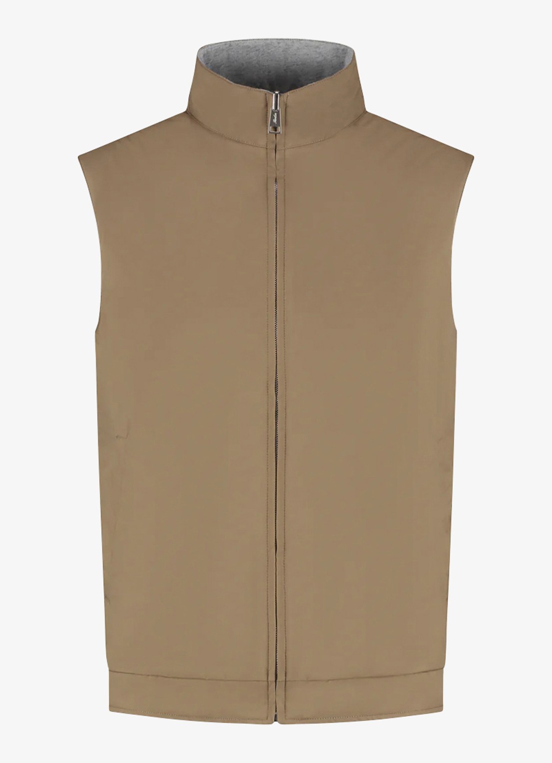 Aurélien Reversible bodywarmer met opstaande kraag - voorkant caramel-261