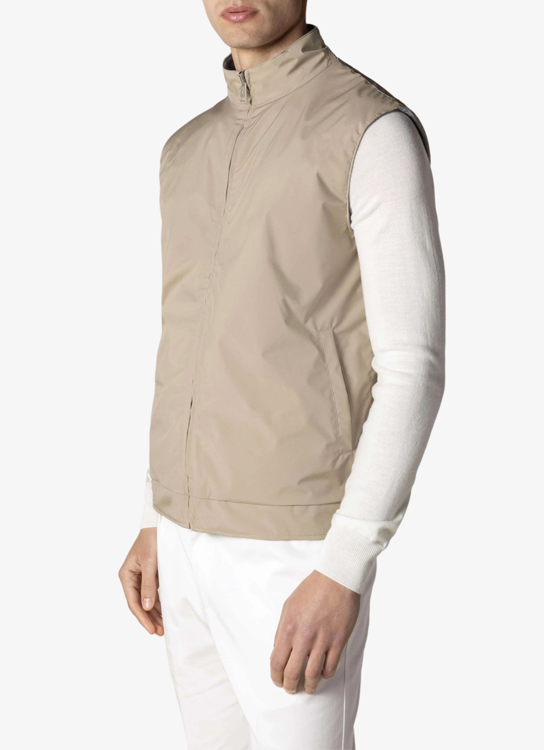 Aurélien Reversible bodywarmer met opstaande kraag - detail 4 light beige-271