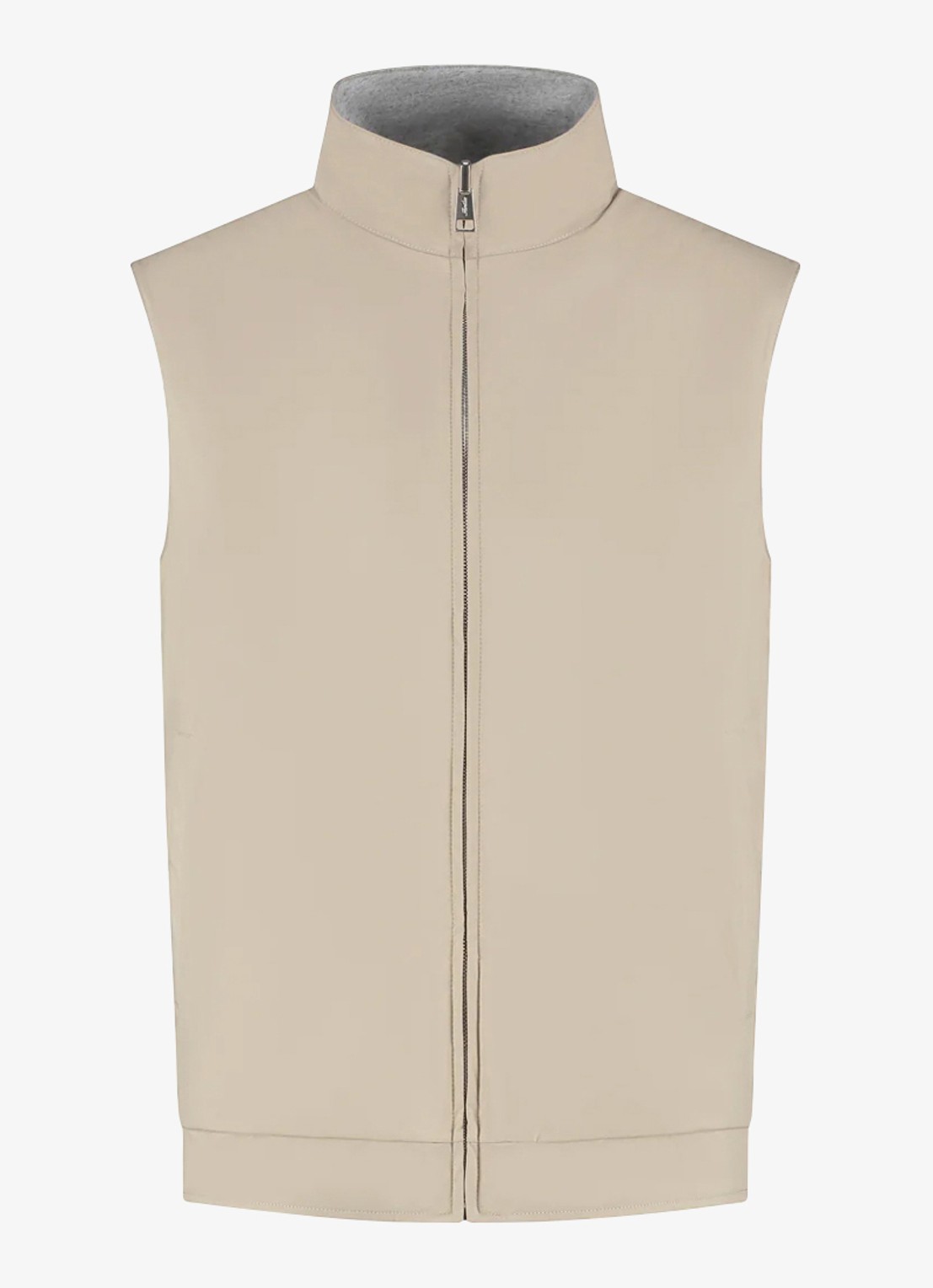 Aurélien Reversible bodywarmer met opstaande kraag - voorkant light beige-271