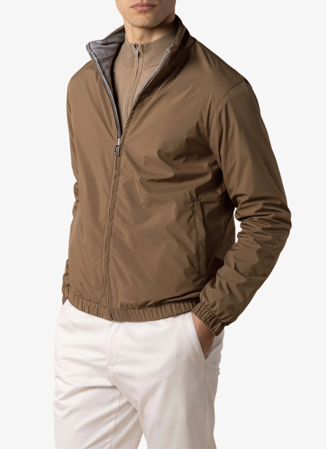 Aurélien Reversible jack met steekzakken - detail caramel-261