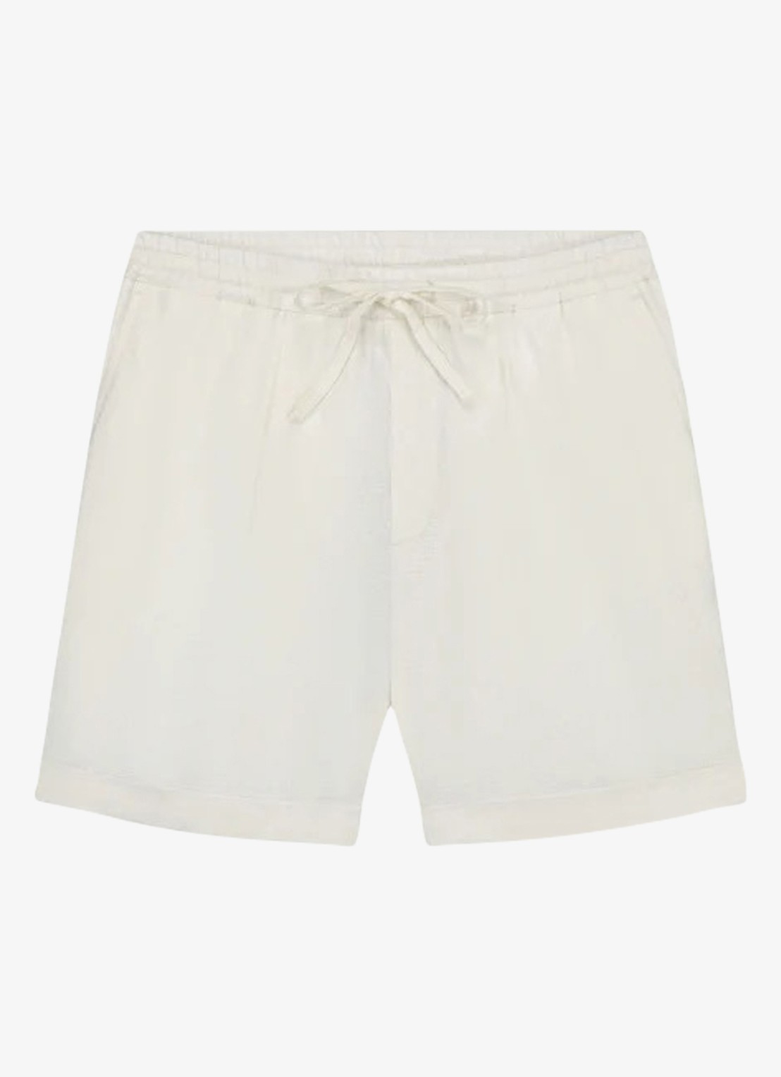 Aurélien Straight fit korte broek van linnen met steekzakken - voorkant 9 ivory-120