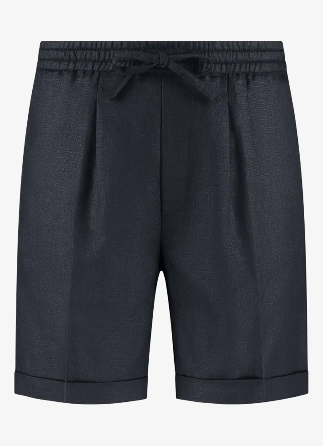 Aurélien Straight fit korte broek van linnen met steekzakken - voorkant 3 dark beige-251 / beige