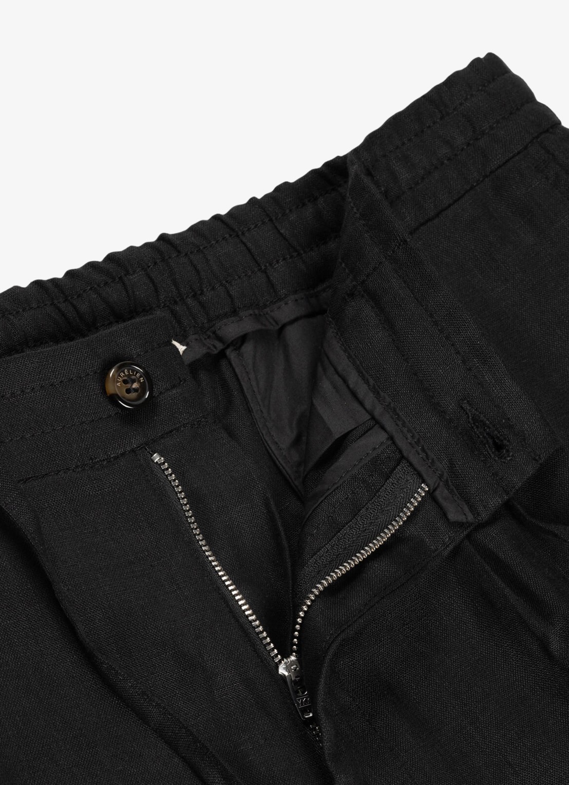 Aurélien Straight fit pantalon van linnen - detail 2 black-1