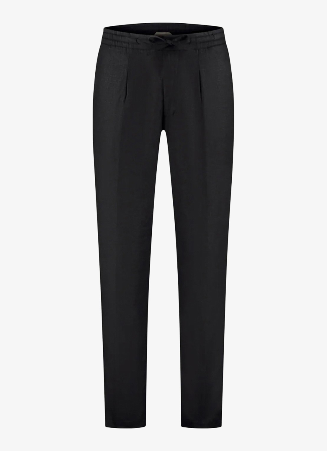 Aurélien Straight fit pantalon van linnen - voorkant black-1