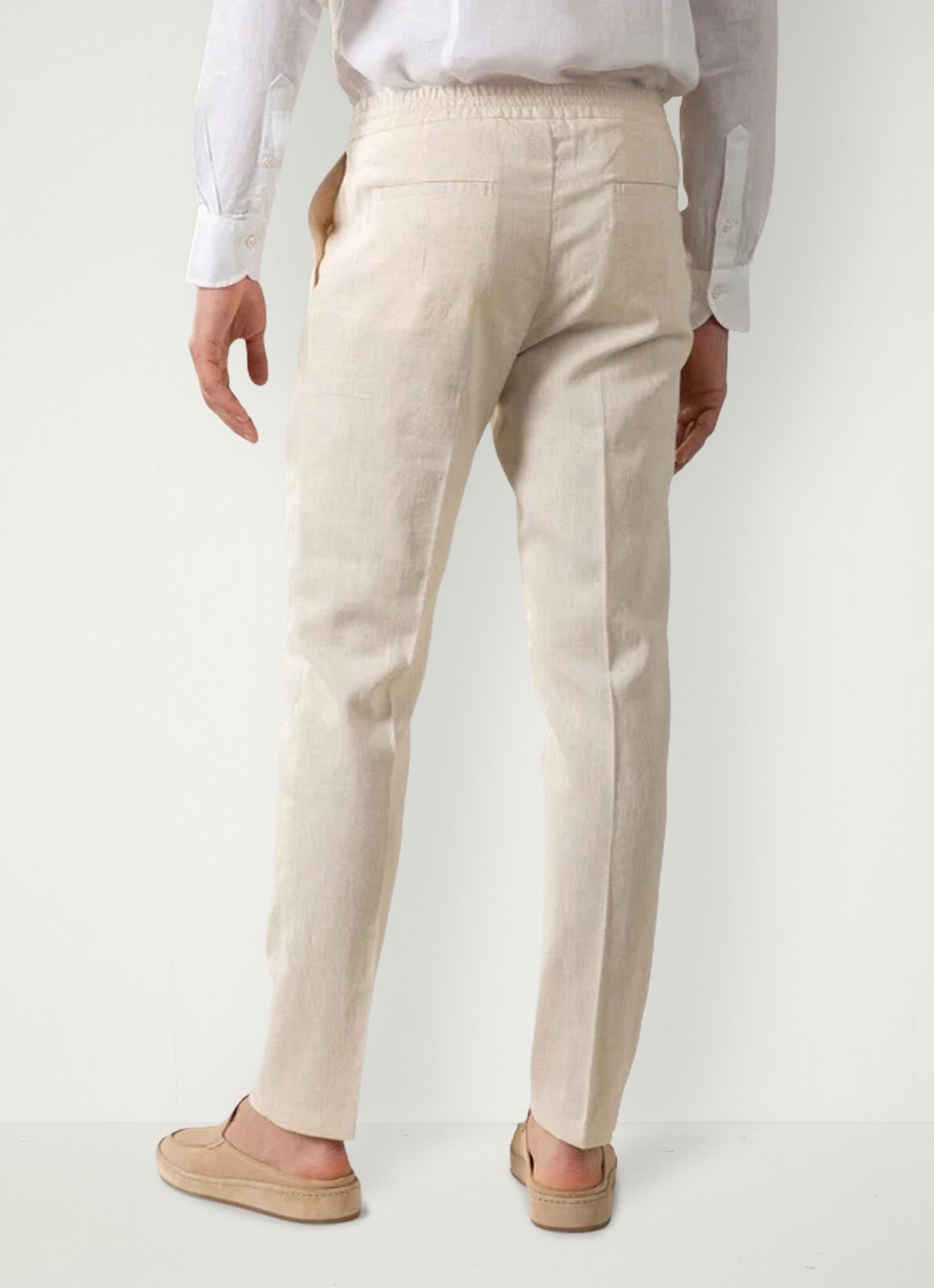Aurélien Straight fit pantalon van linnen - achterkant 5 beige-260
