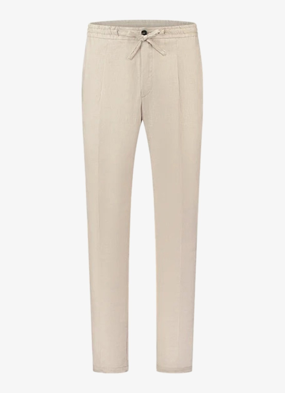 Aurélien Straight fit pantalon van linnen - voorkant beige-260
