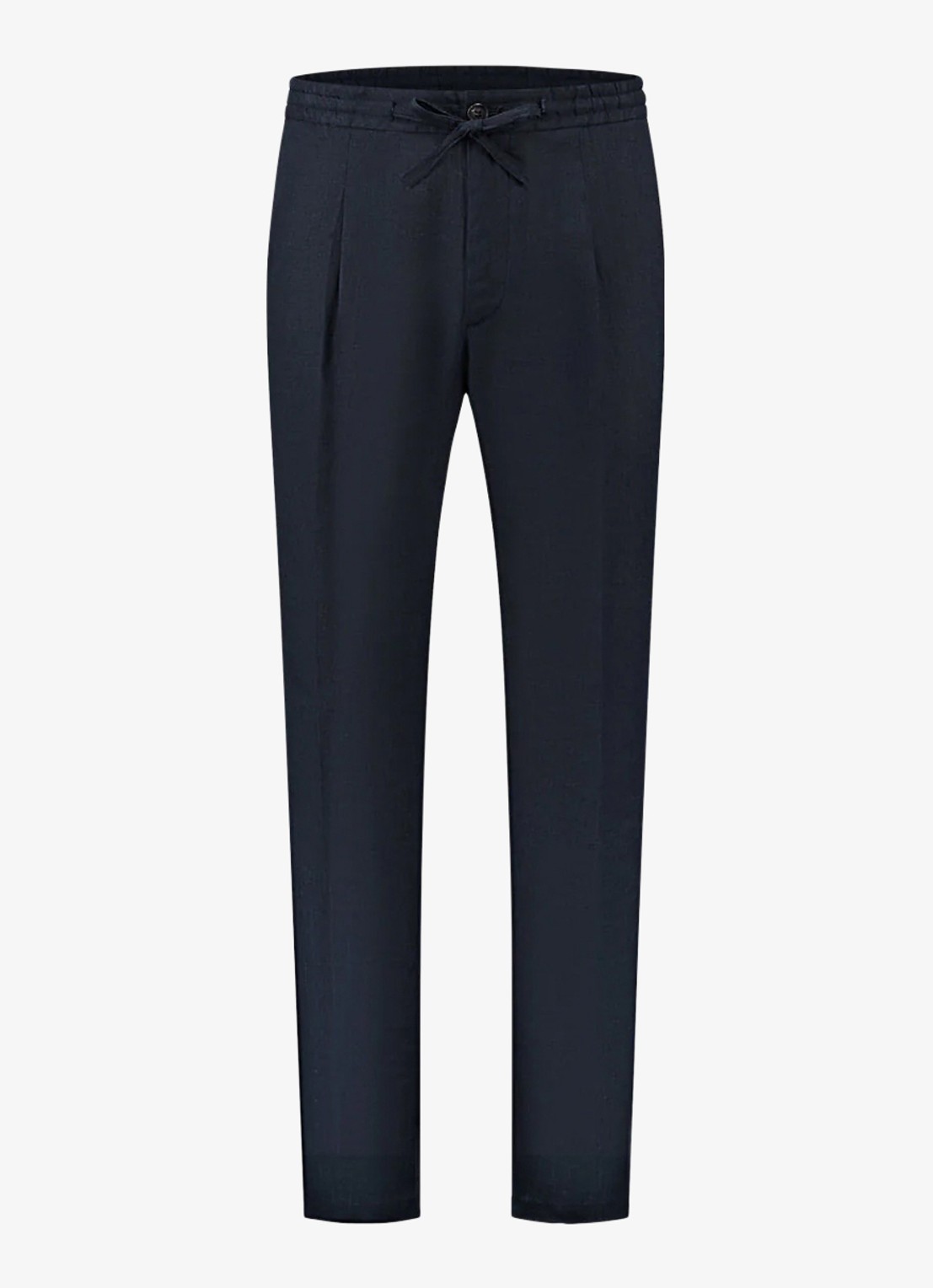 Aurélien Straight fit pantalon van linnen - voorkant 4 navy-410