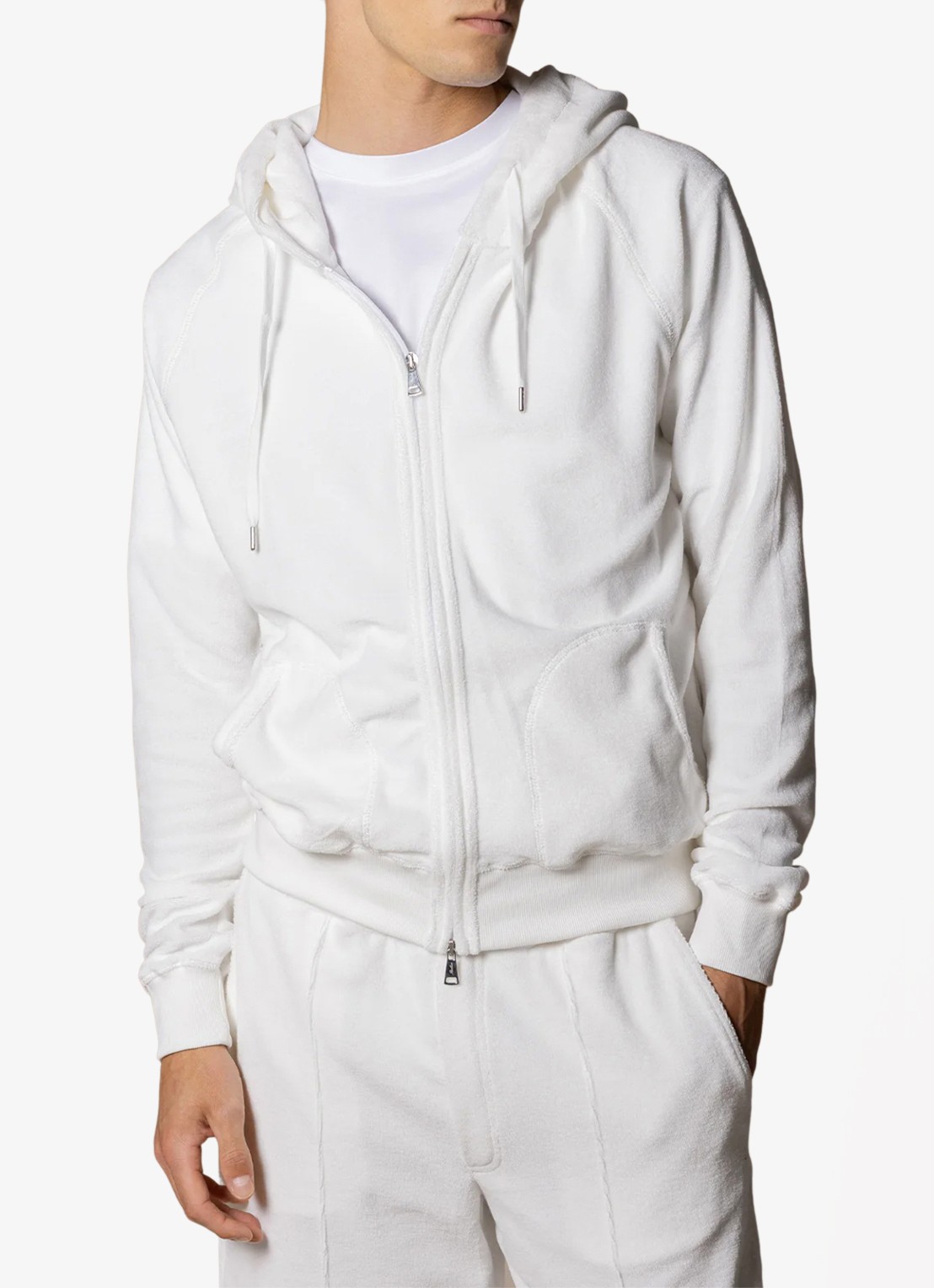 Aurélien Sweatvest met opgestikte zakken - detail 4 white-110