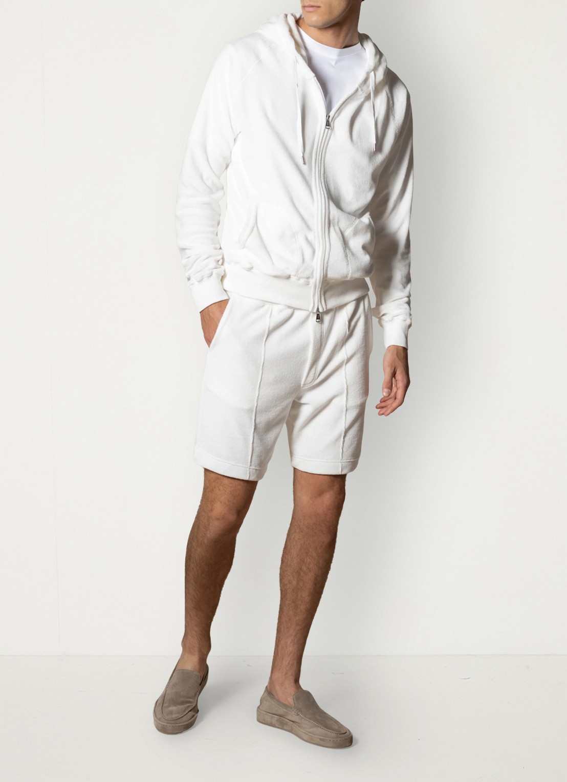 Aurélien Sweatvest met opgestikte zakken - voorkant 2 white-110