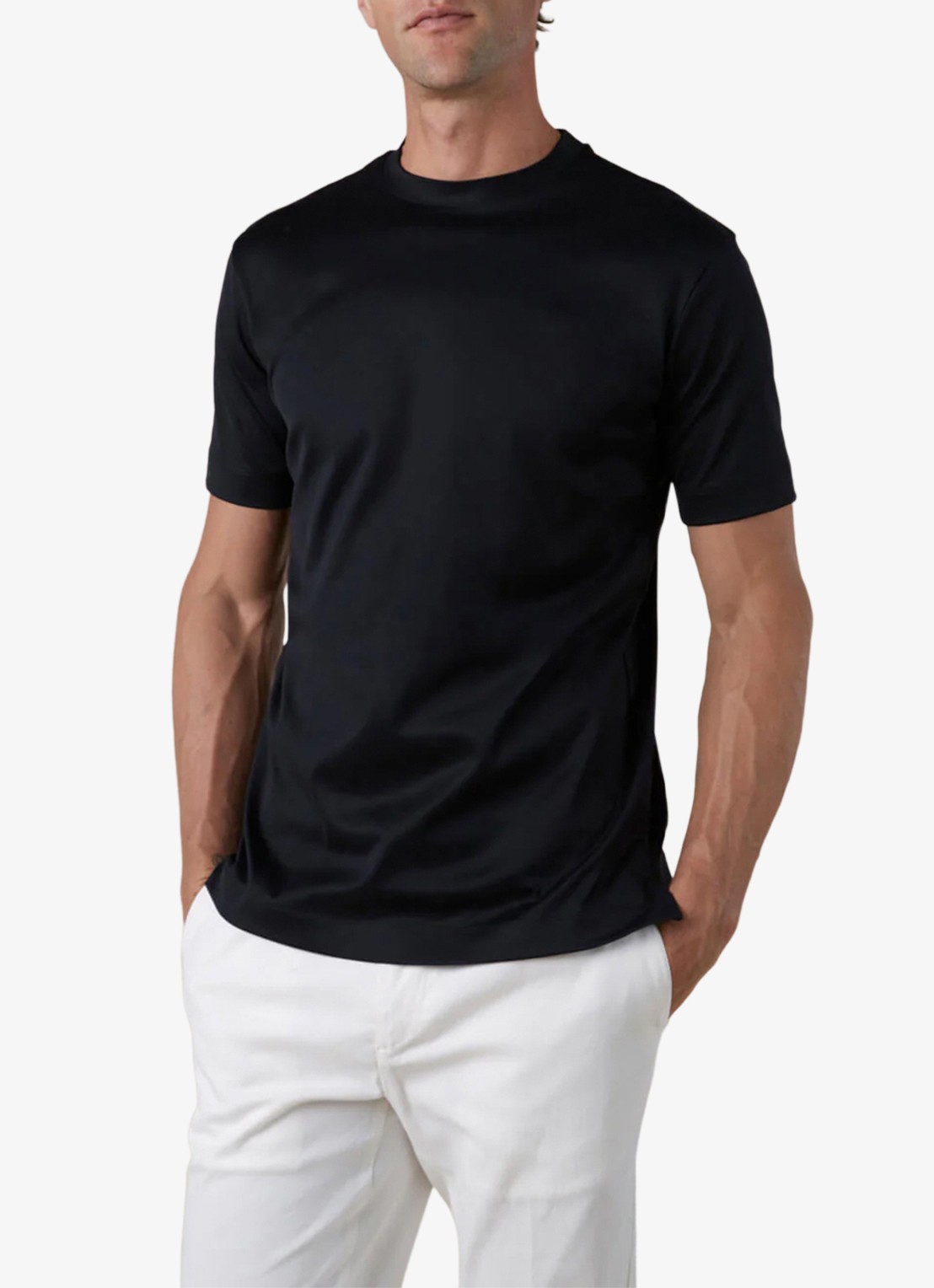 Aurélien T-shirt met ronde hals - detail 2 zwart
