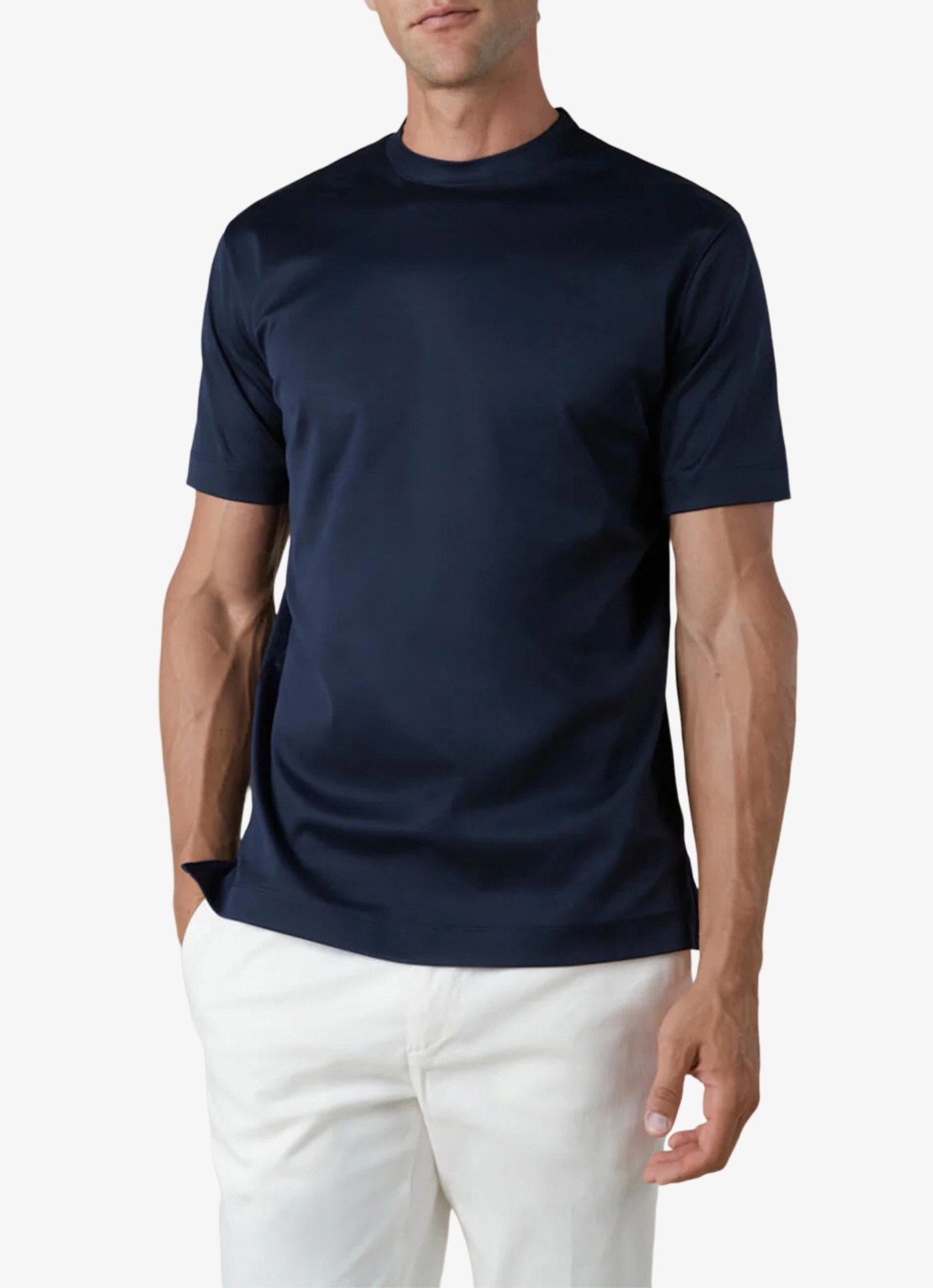 Aurélien T-shirt met ronde hals - detail 3 navy-410