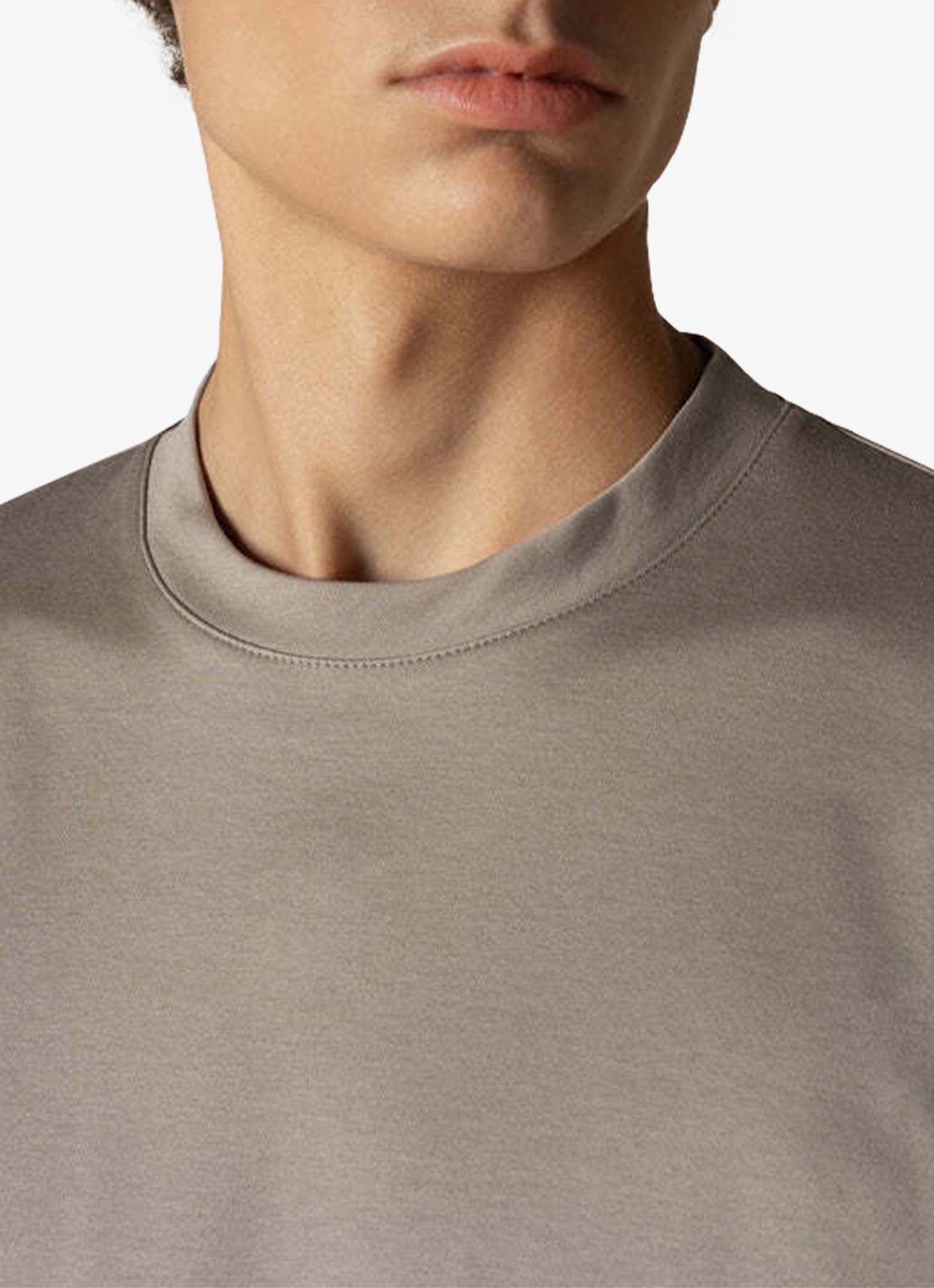 Aurélien T-shirt met ronde hals - detail 3 dark taupe-901