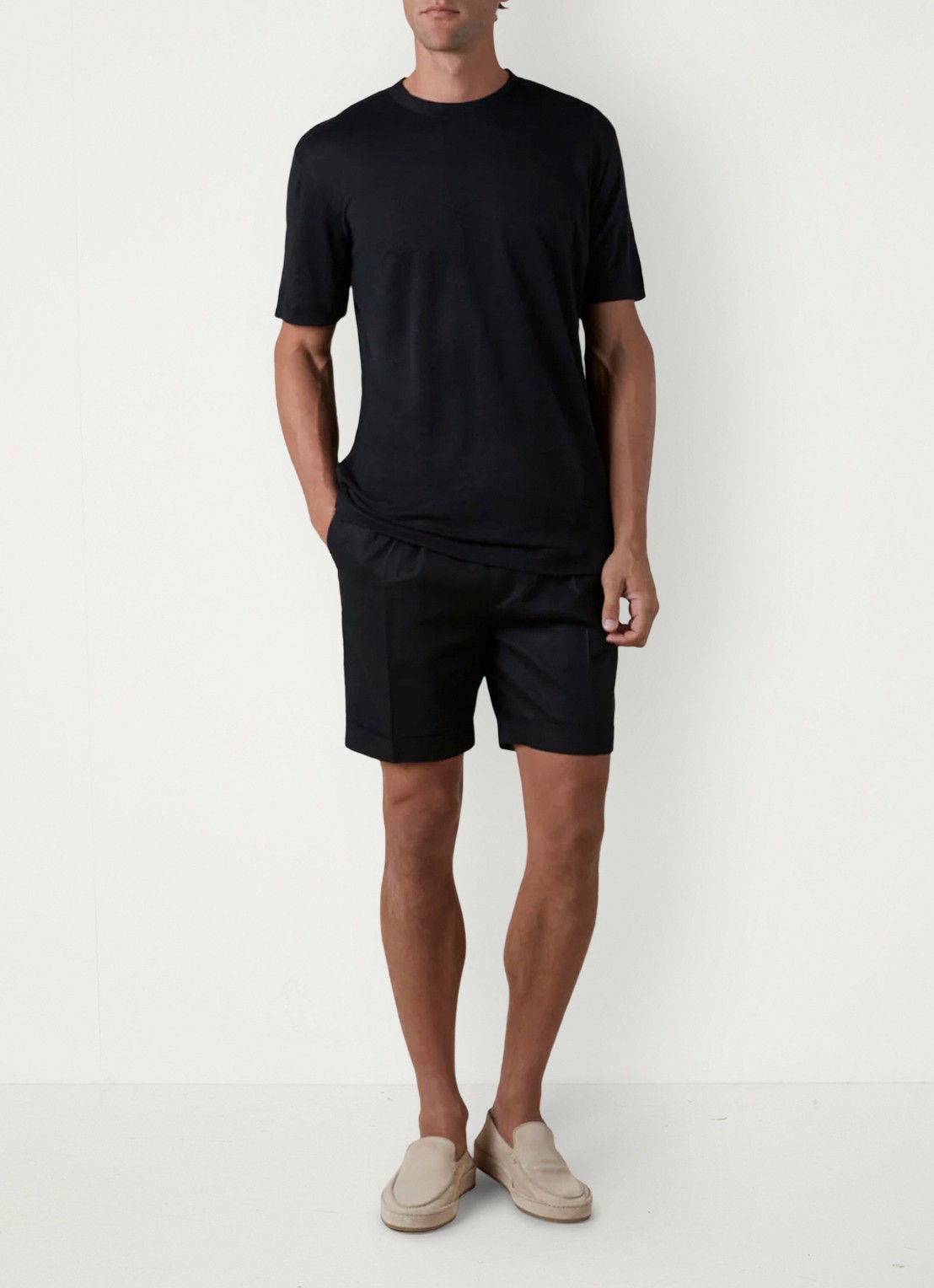 Aurélien T-shirt van linnen - voorkant 3 black-1