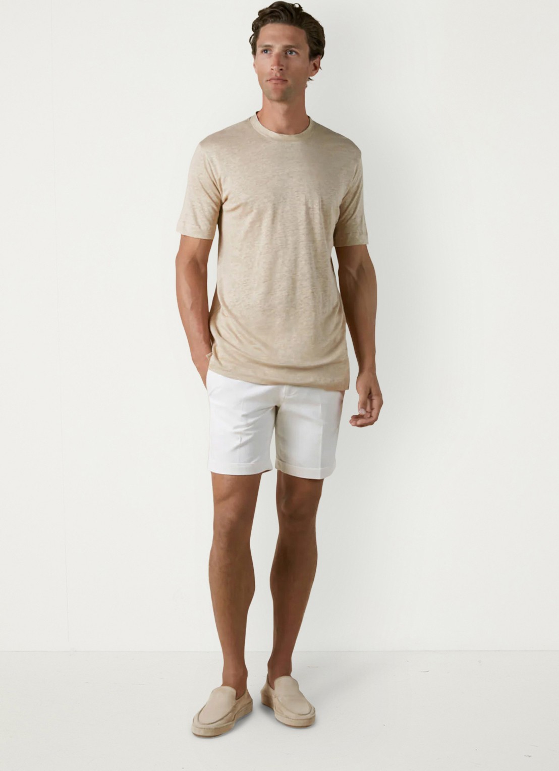 Aurélien T-shirt van linnen - voorkant 5 beige-260