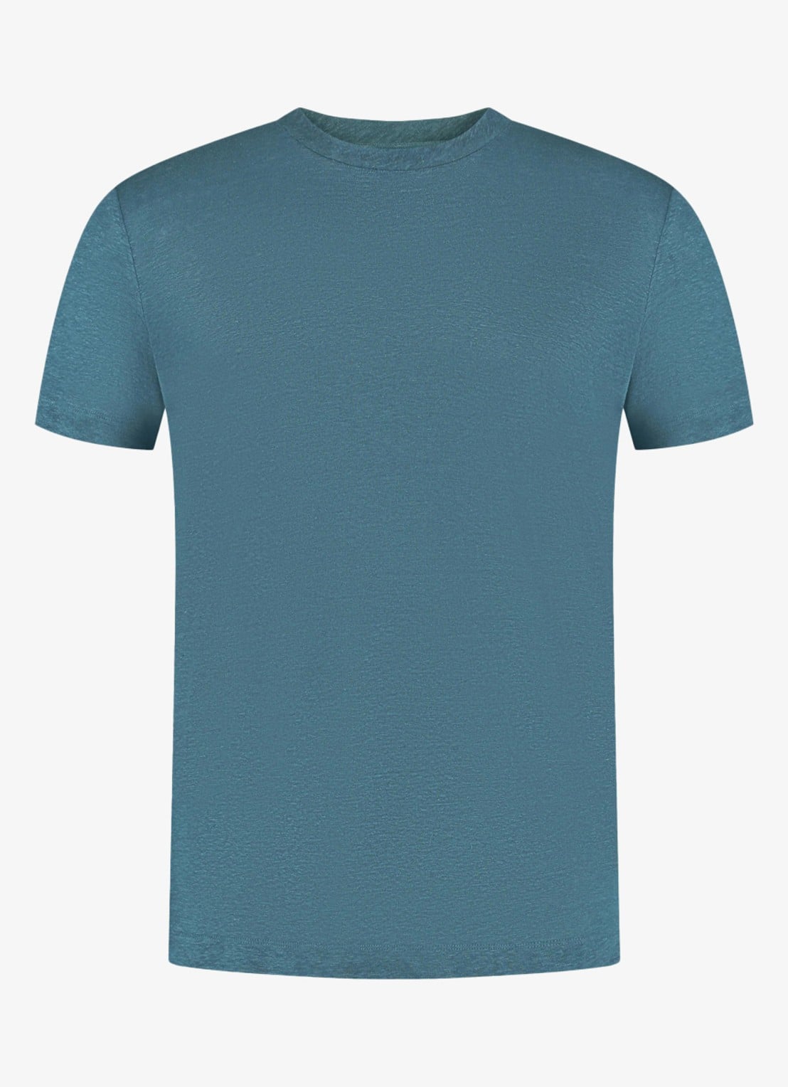 Aurélien T-shirt van linnen - voorkant 4 petrol-460 / blauw