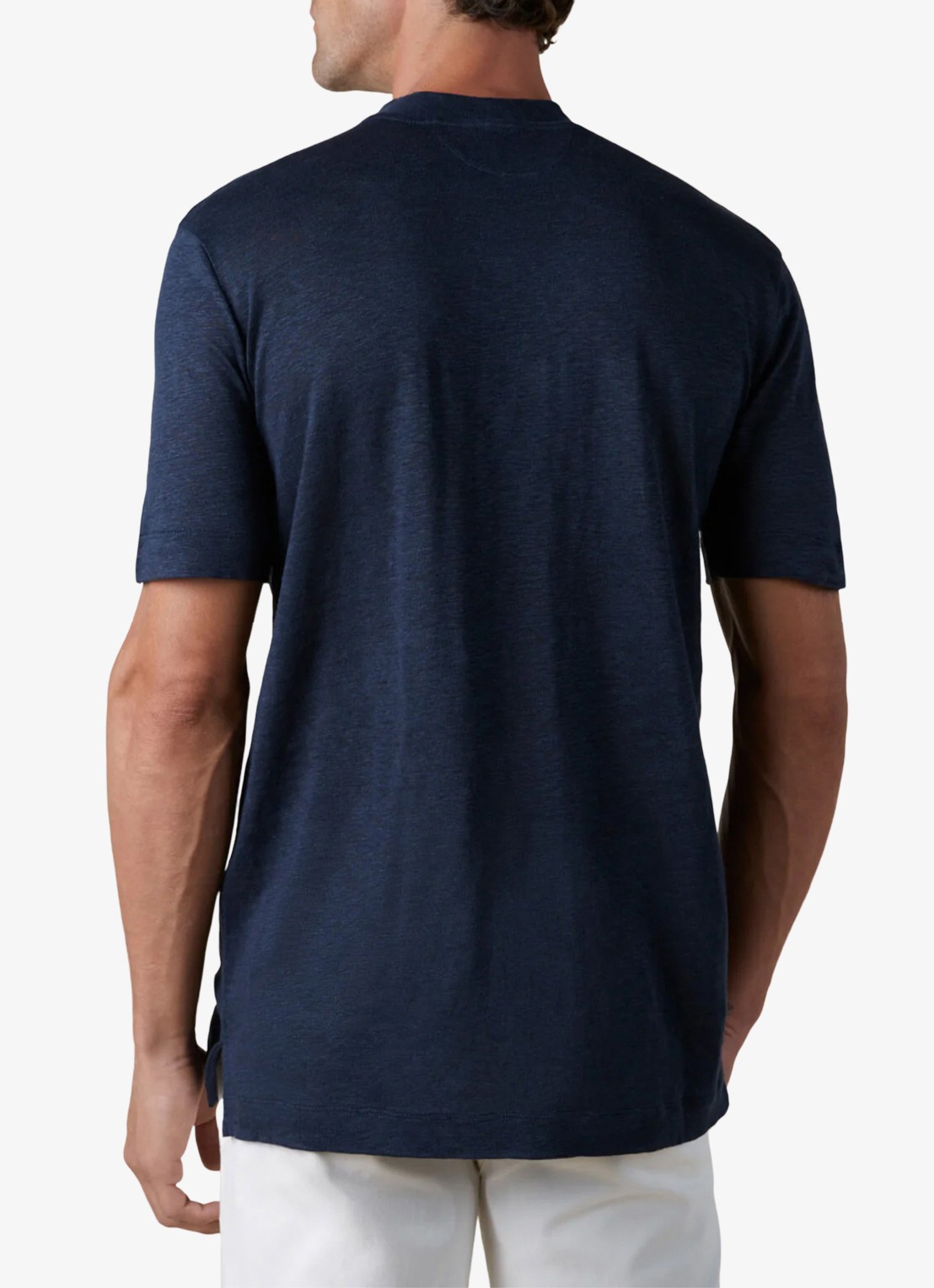 Aurélien T-shirt van linnen - achterkant navy-410