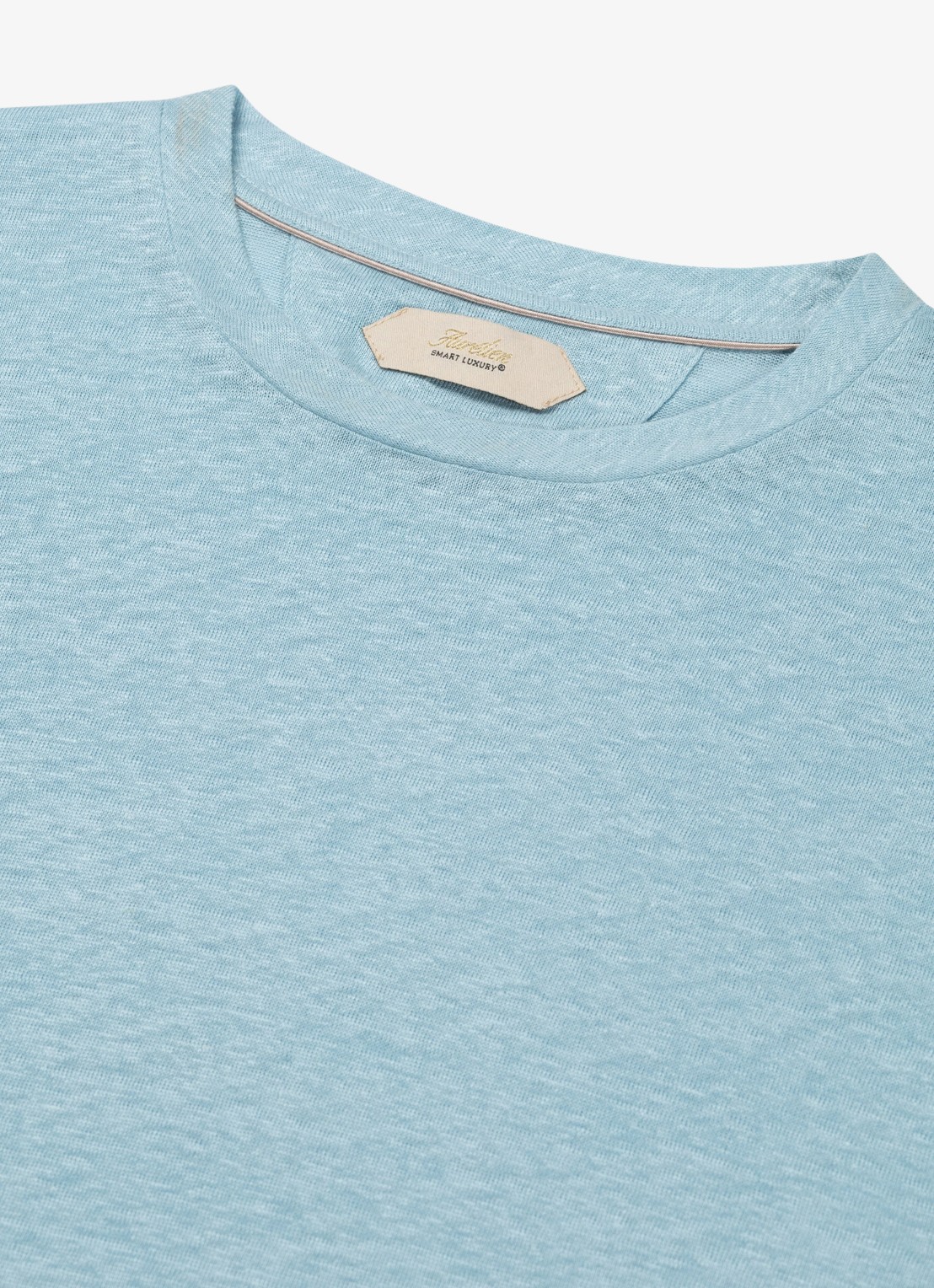 Aurélien T-shirt van linnen - detail 2 turquoise