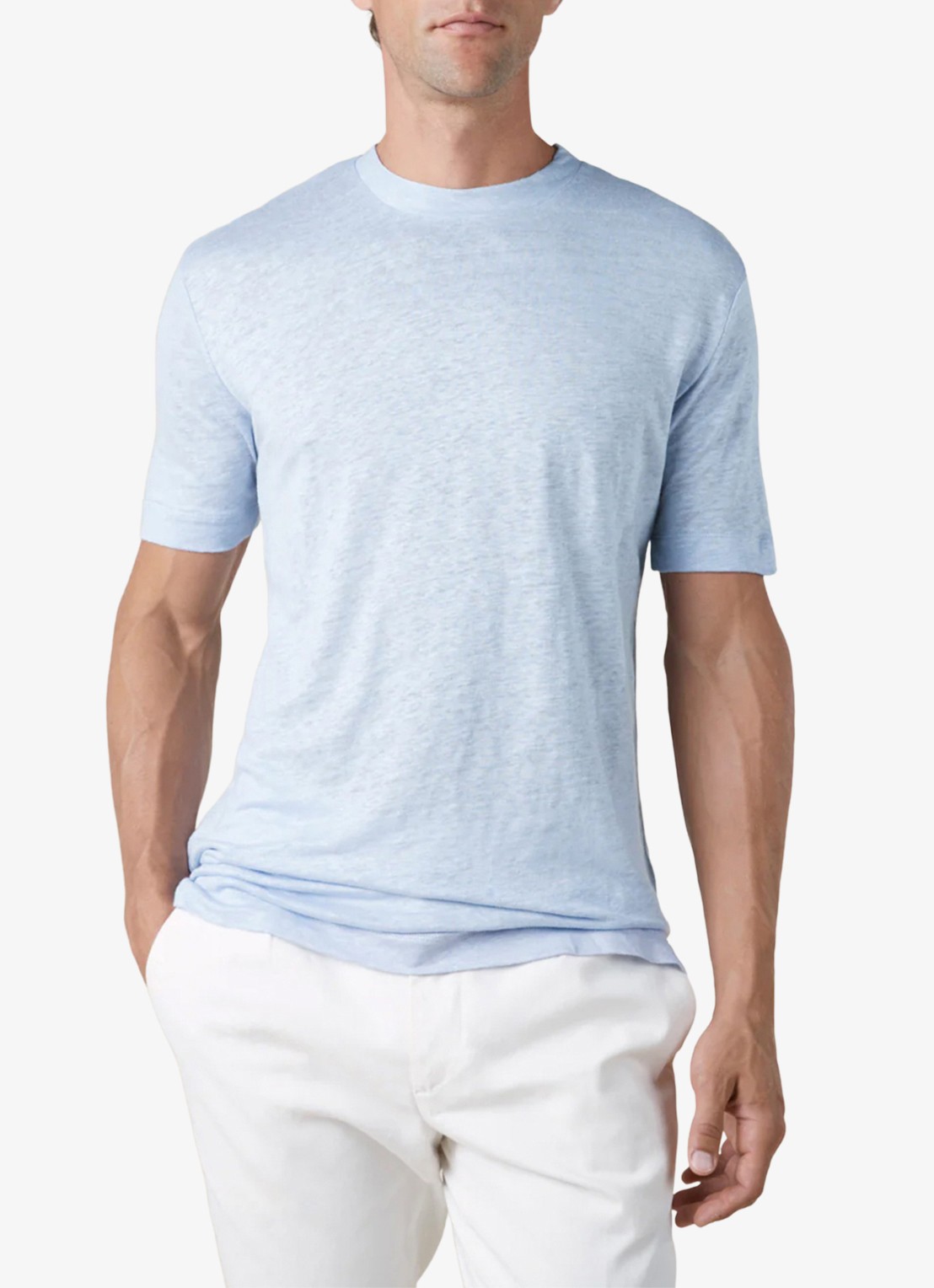 Aurélien T-shirt van linnen - detail 4 light blue-450