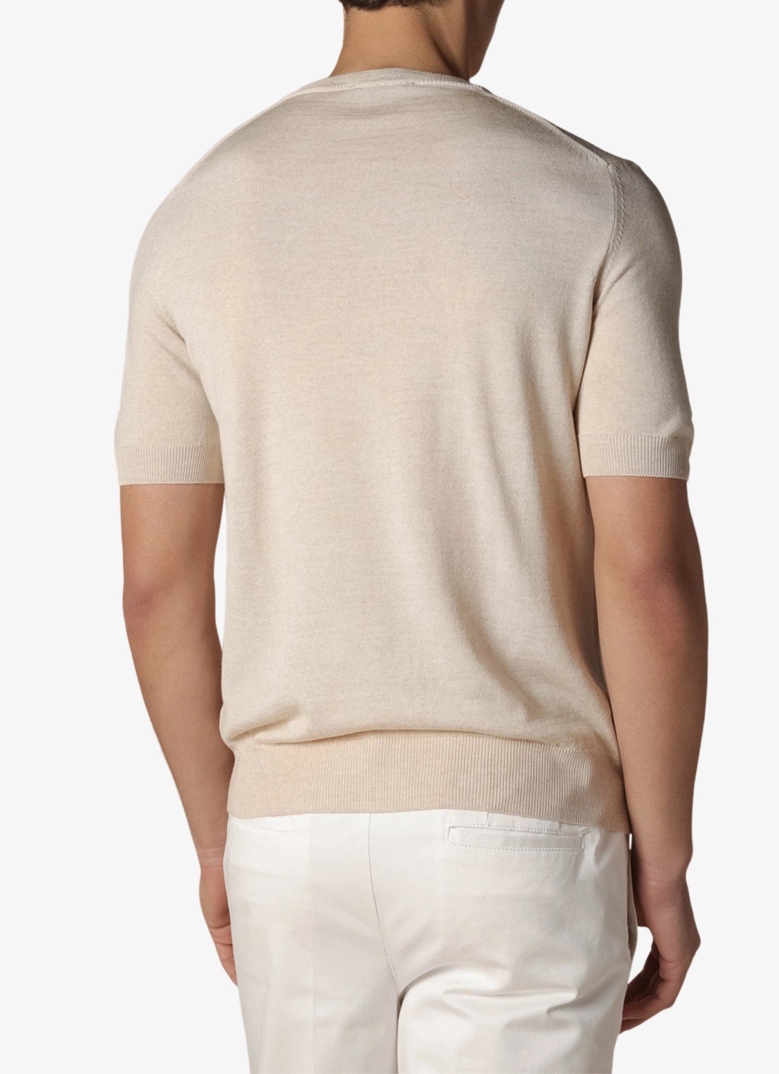 Aurélien T-shirt van merino wol - achterkant light beige-271